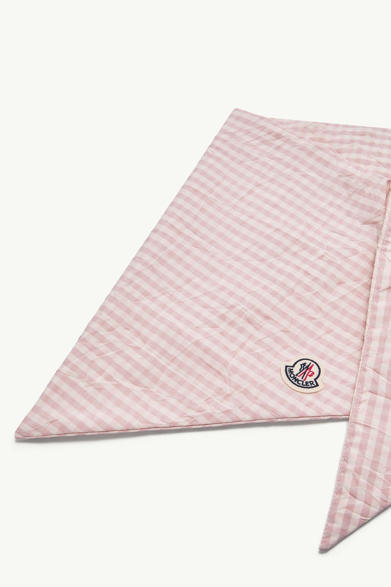 Écharpe en coton mélangé matelassé à motif vichy Femmes Rose Clair Moncler 2