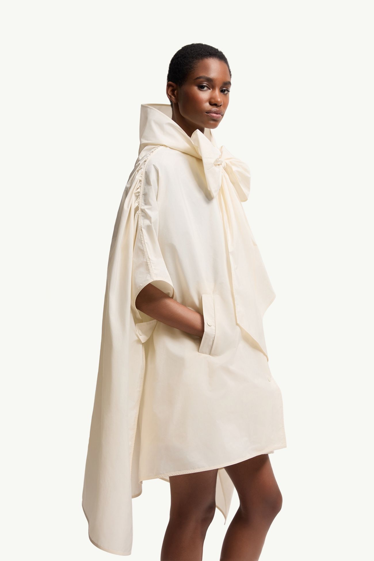 Leichtes Cape aus Taft Damen Weiß Moncler 5