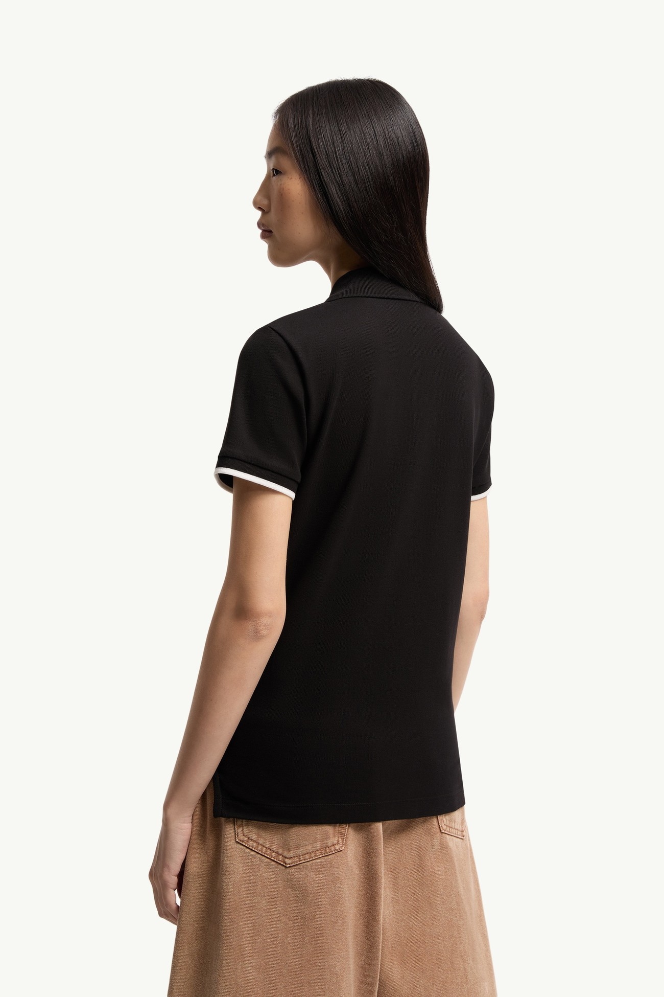 女士标识棉质珠地Polo衫 女士 黑色 Moncler 4