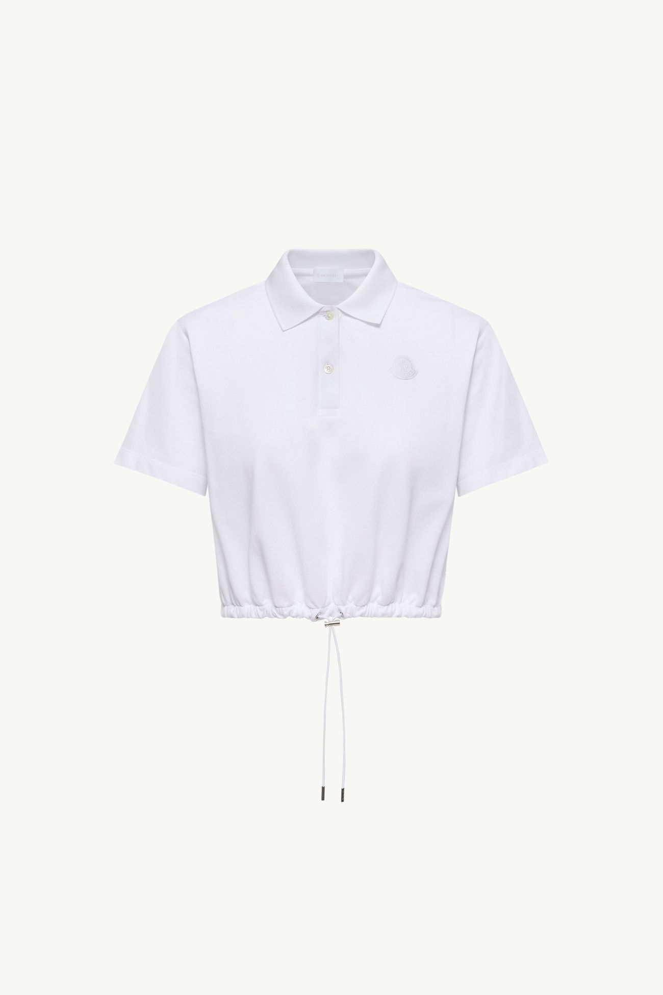 Polo court en piqué de coton Femmes Blanc Moncler 2