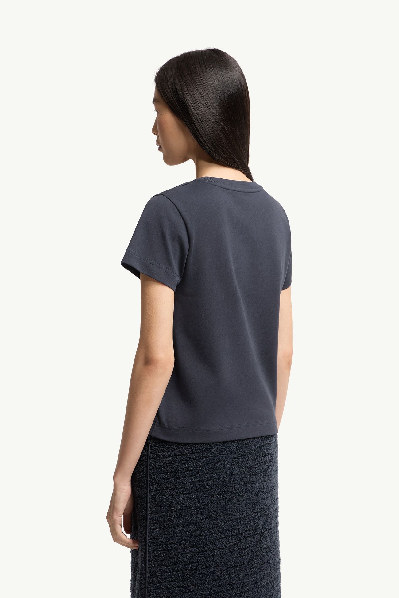 T-shirt logata in cotone Donna Blu Notte Moncler 4