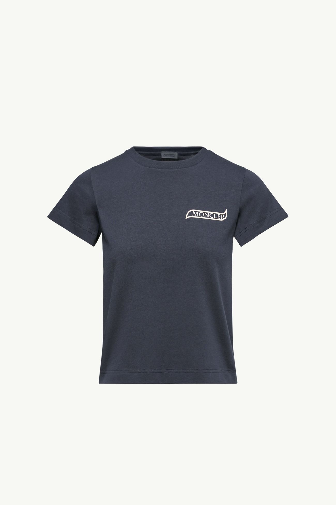 T-shirt en coton à logo Femmes Bleu Nuit Moncler 2