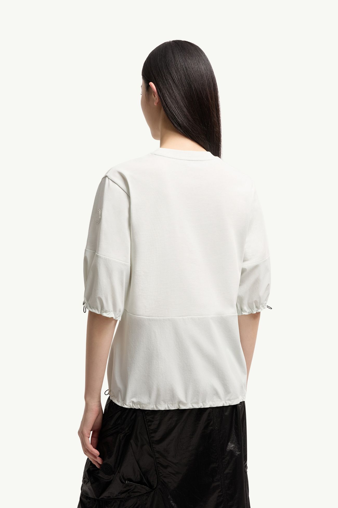 Cotton & Ripstop T-Shirt Women Light Green Moncler 4