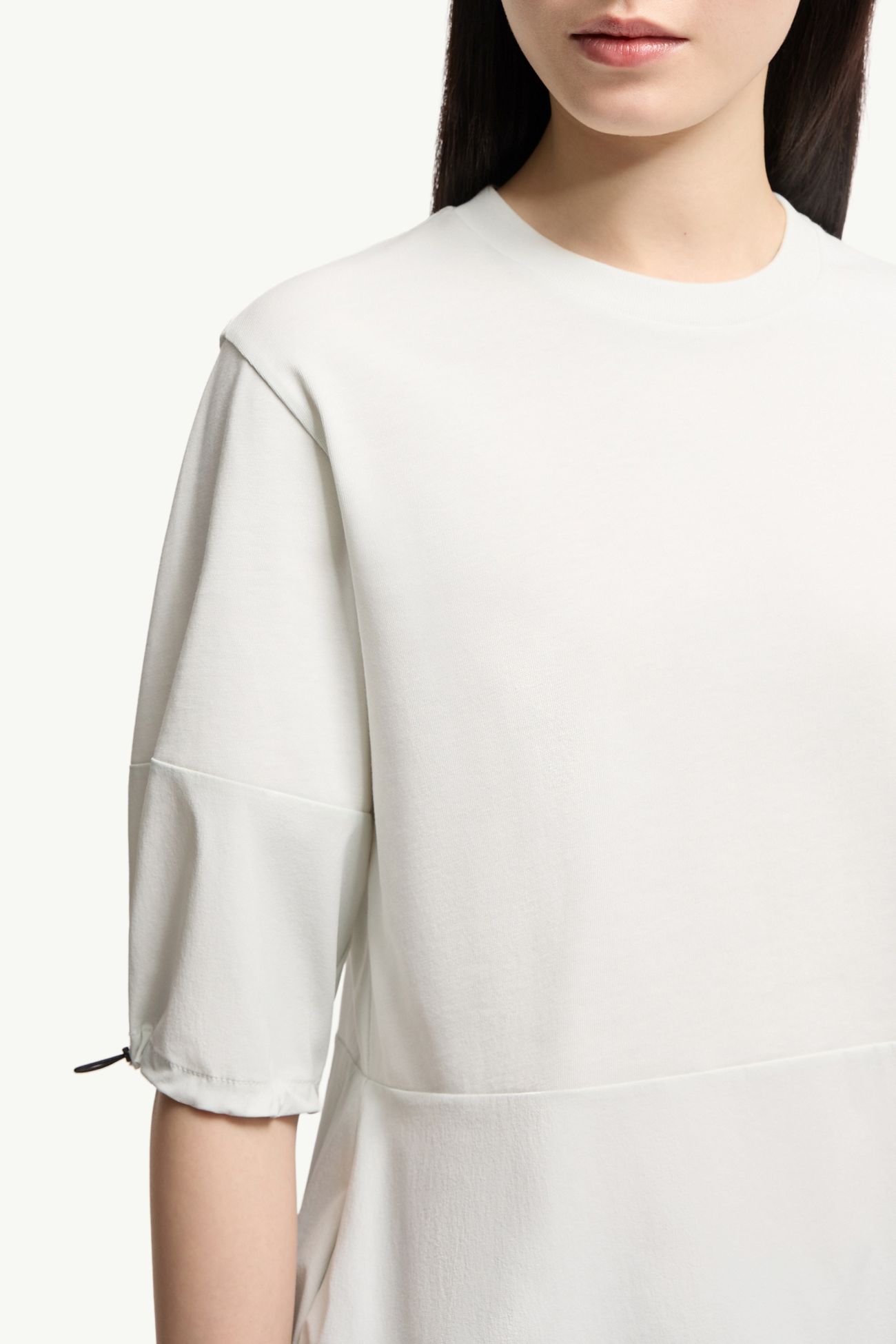 T-shirt en coton et ripstop Femmes Vert Clair Moncler 5