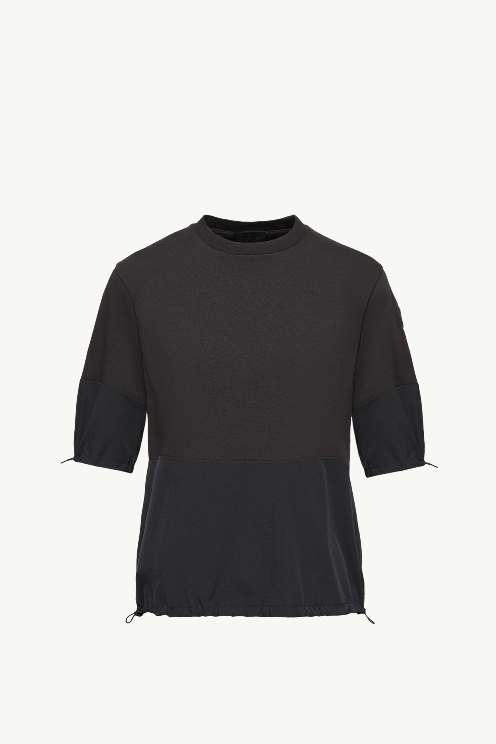 T-Shirt aus Baumwolle und Ripstop Damen Schwarz Moncler, 1 of 0