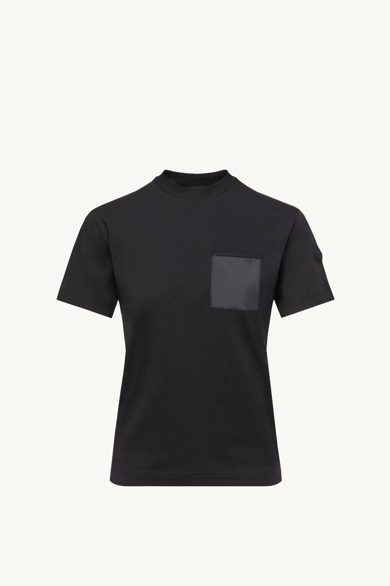 T-shirt en jersey de coton avec poche plissée Femmes Noir Moncler 2