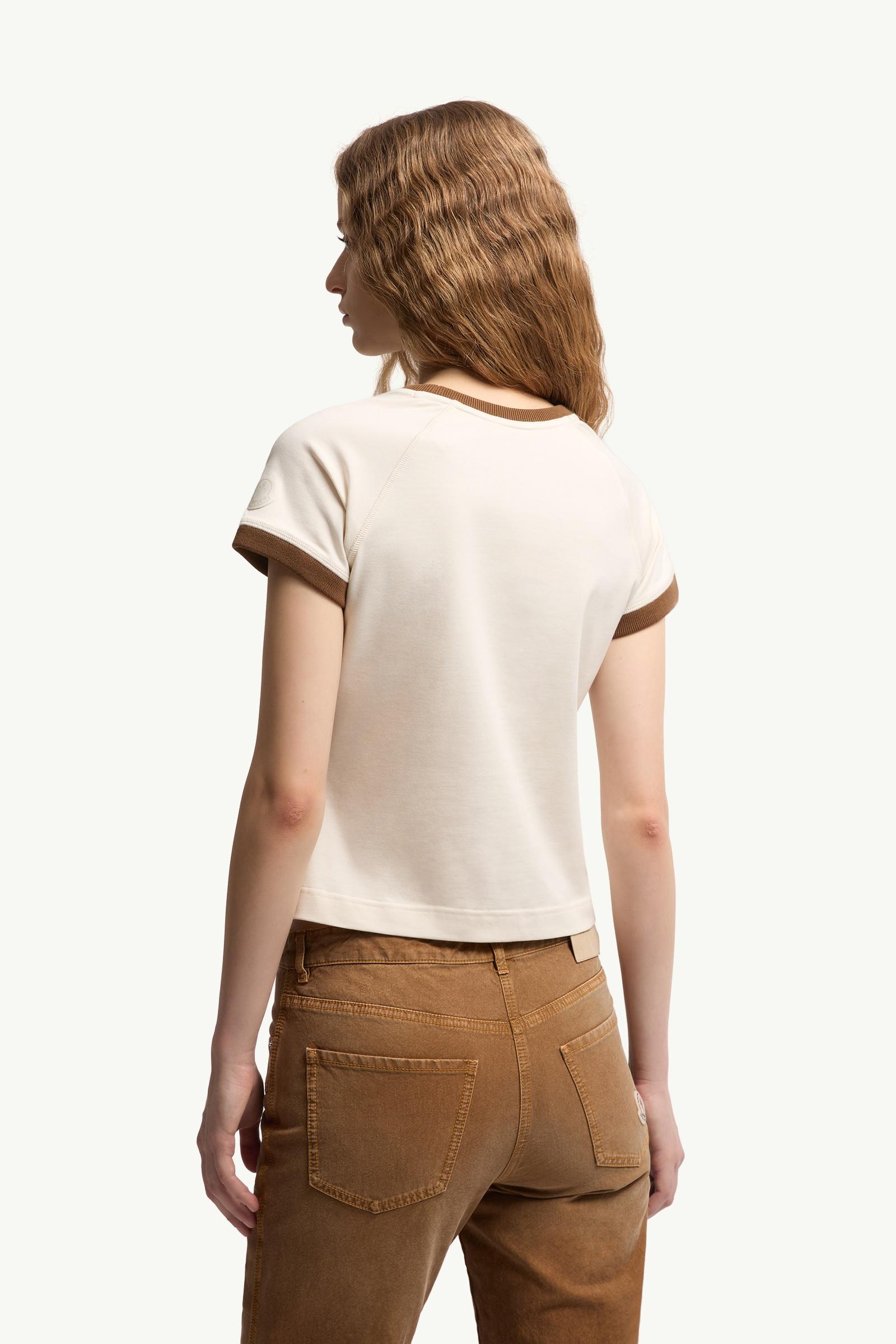 Light Beige Heart Logo Cotton T-Shirt - Tops & T-Shirts for Women