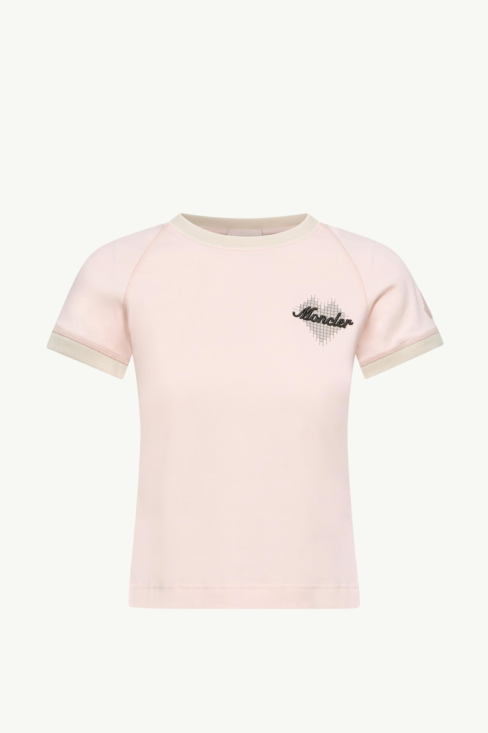 Heart Logo Cotton T-Shirt Women Light Pink Moncler, 1 of 0