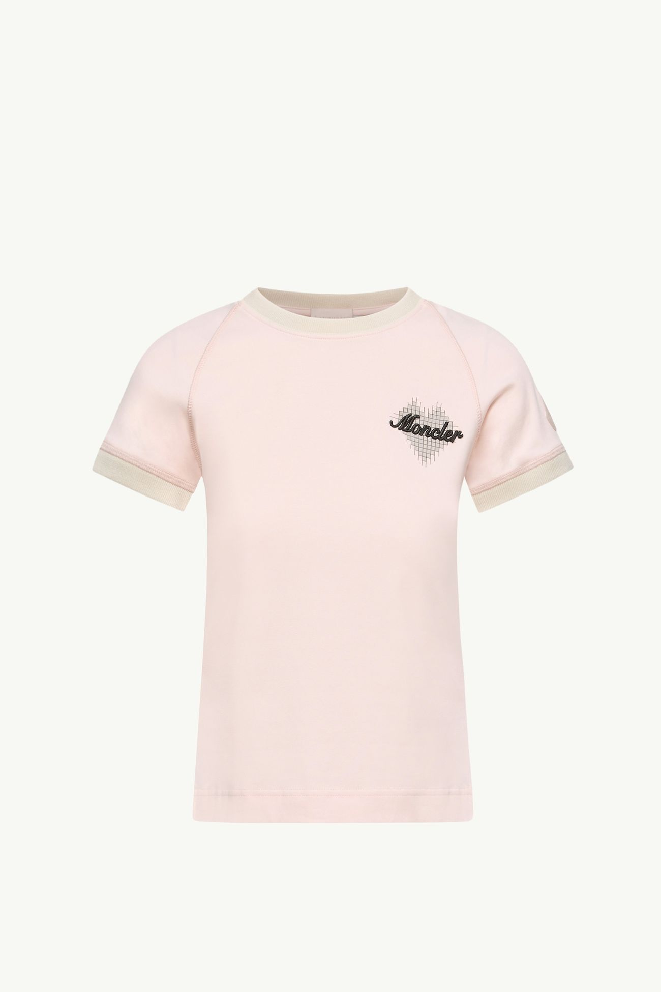 Camiseta de algodón con logotipo de corazón Mujer Rosado claro Moncler 2