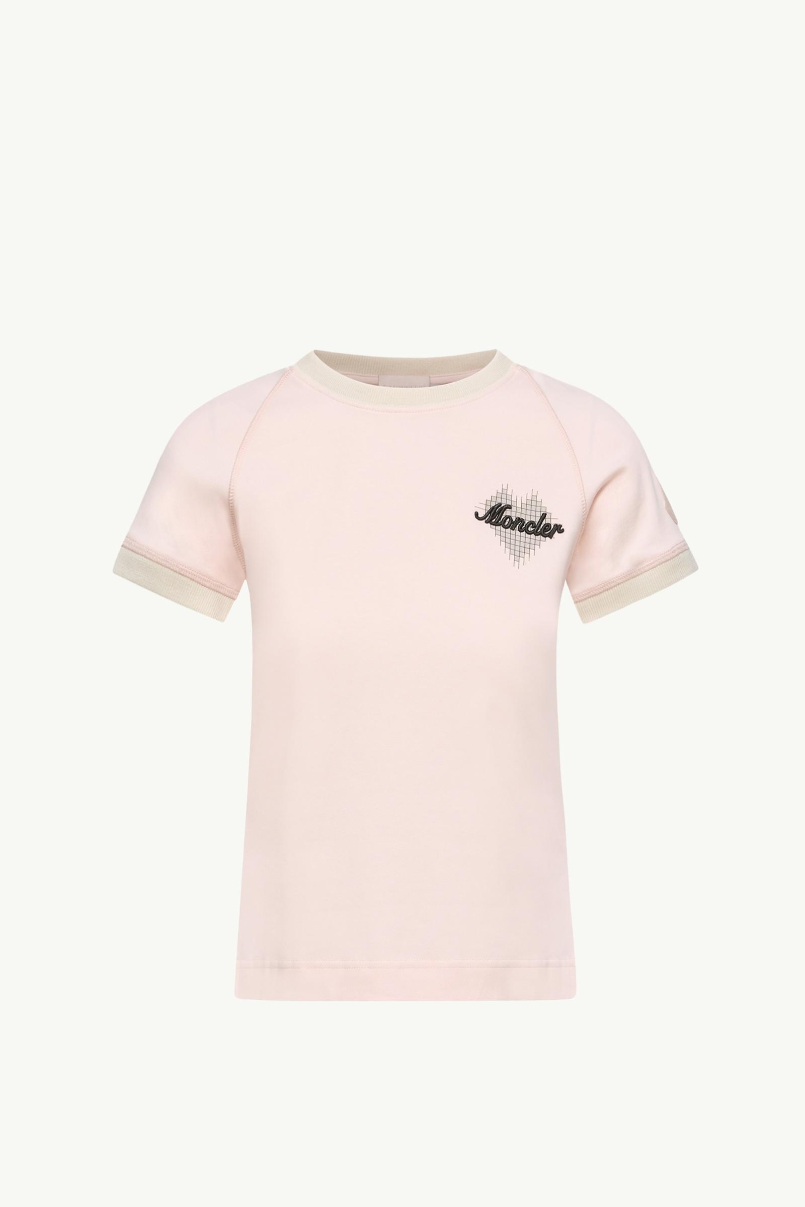 Light Pink Heart Logo Cotton T-Shirt - Tops & T-shirts for Women