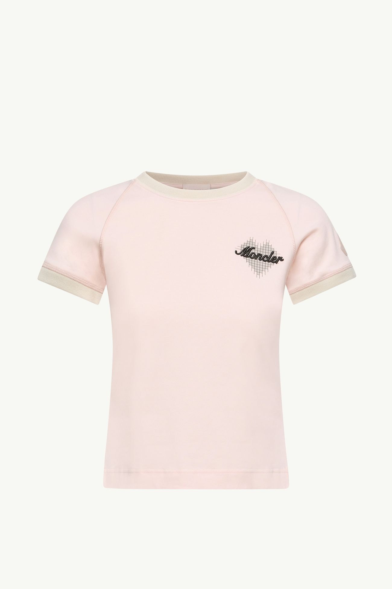 T-Shirt aus Baumwolle mit Herzlogo Damen Hellpink Moncler 2