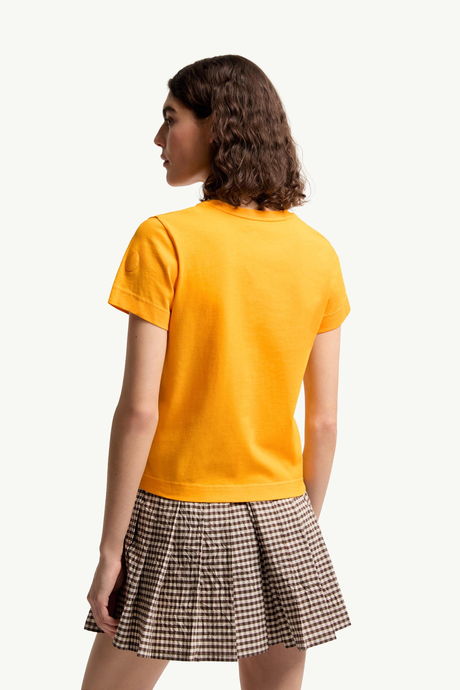 Yellow Embroidered Logo Cotton T-Shirt - Tops & T-shirts for Women