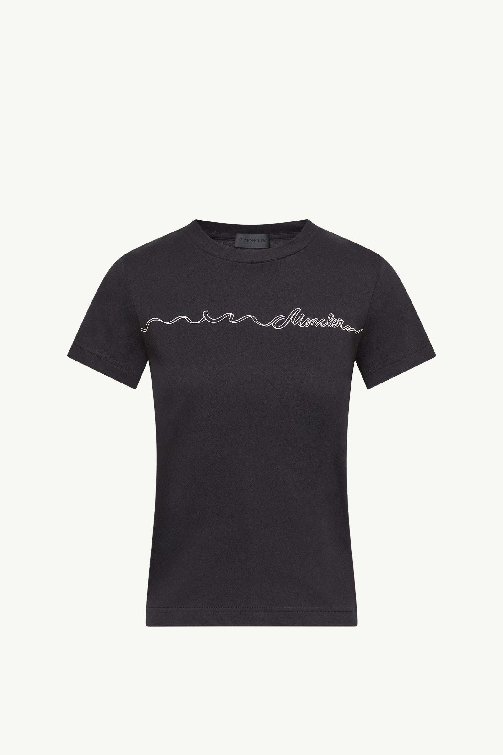 緞帶標誌棉質T恤 女士 黑色 Moncler, 1 of 0