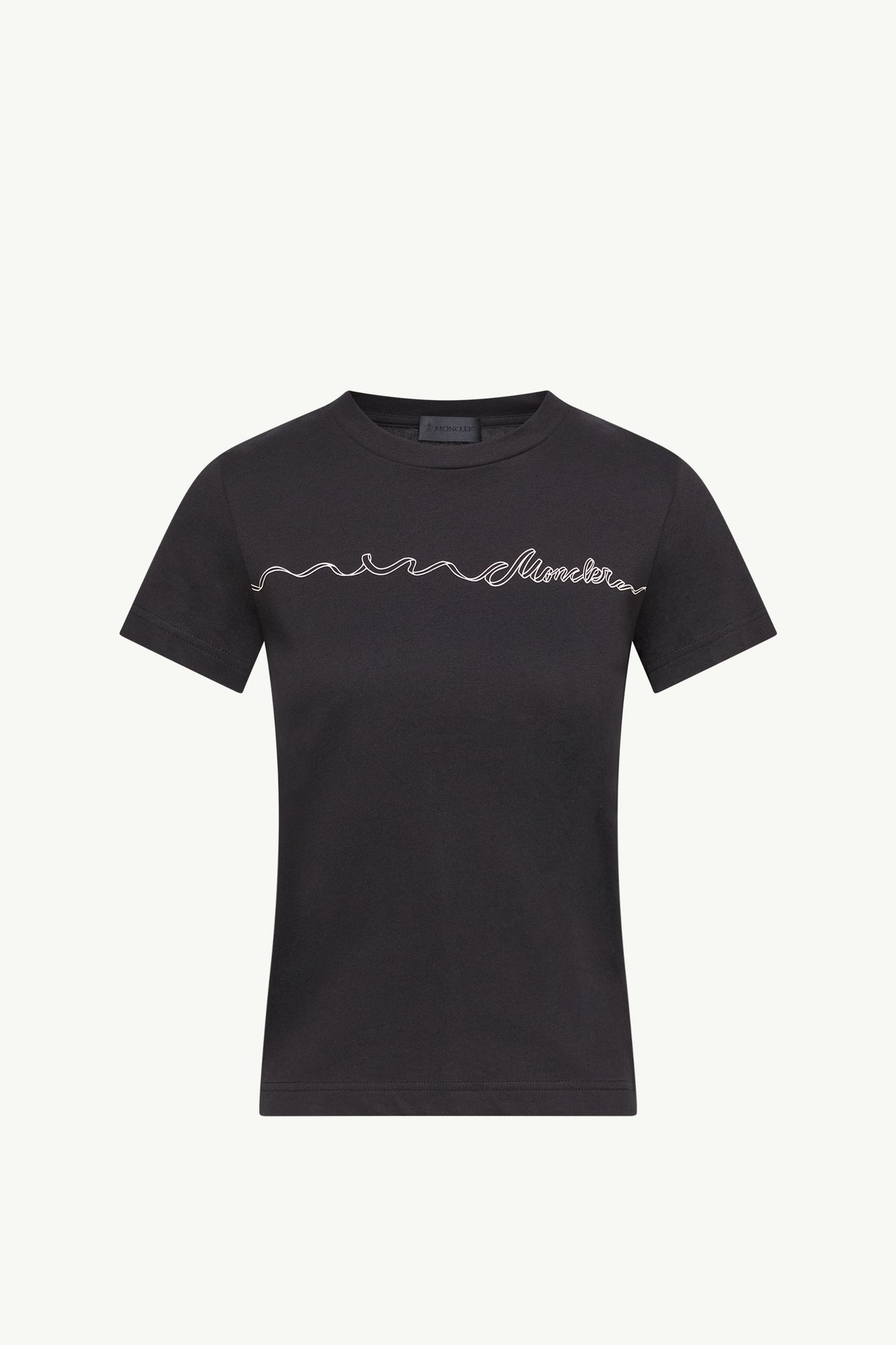 T-shirt in cotone con nastro logato Donna Nero Moncler 2