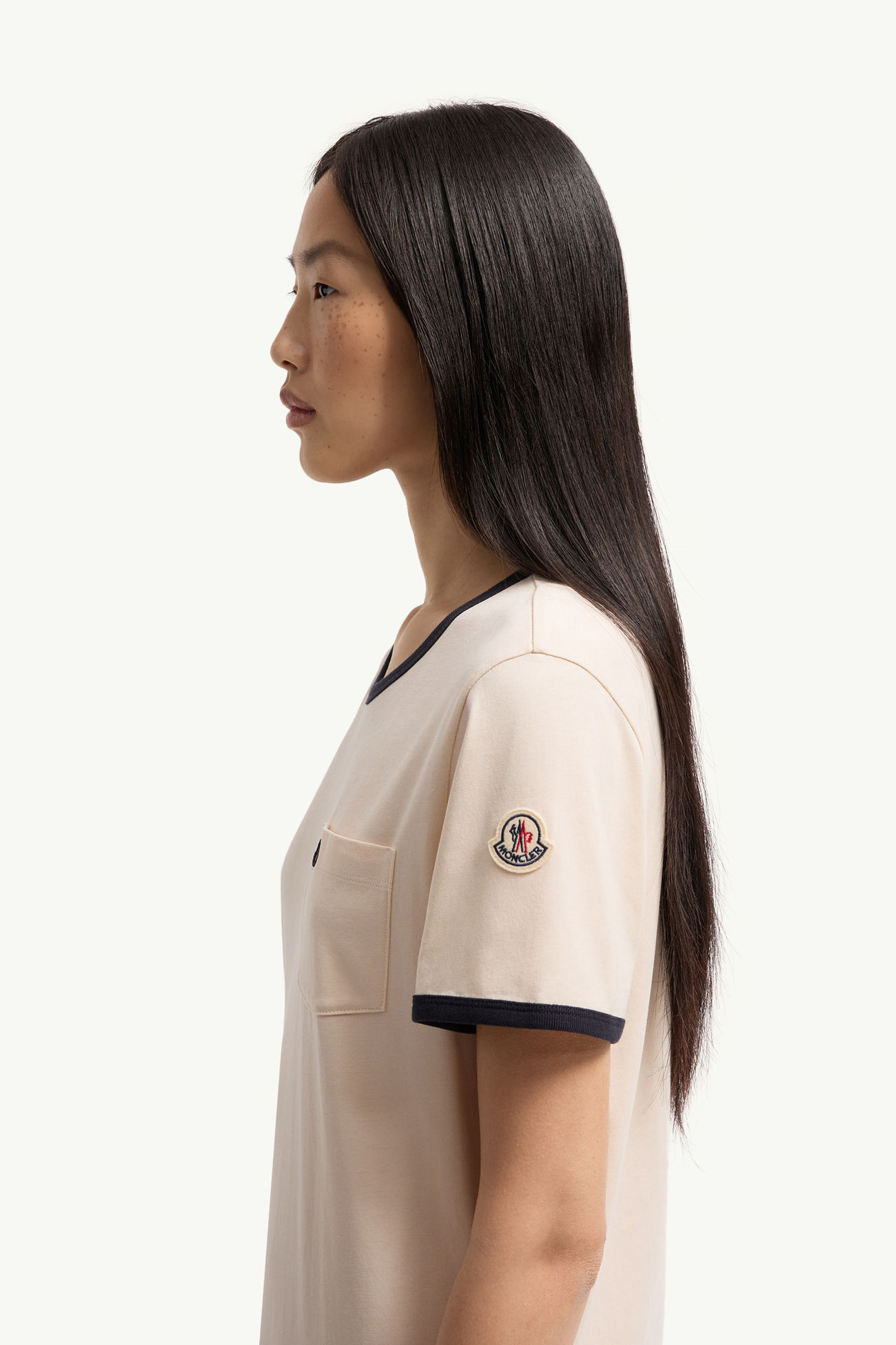 로고 자수 코튼 티셔츠 여성 화이트 Moncler 1