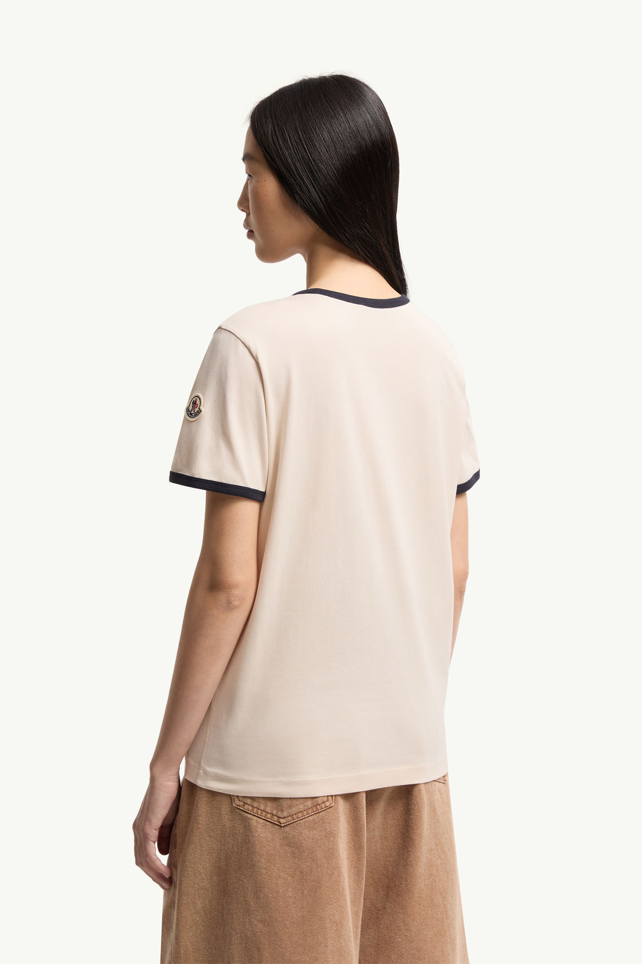 Embroidered Logo Cotton T-Shirt Women White Moncler 4