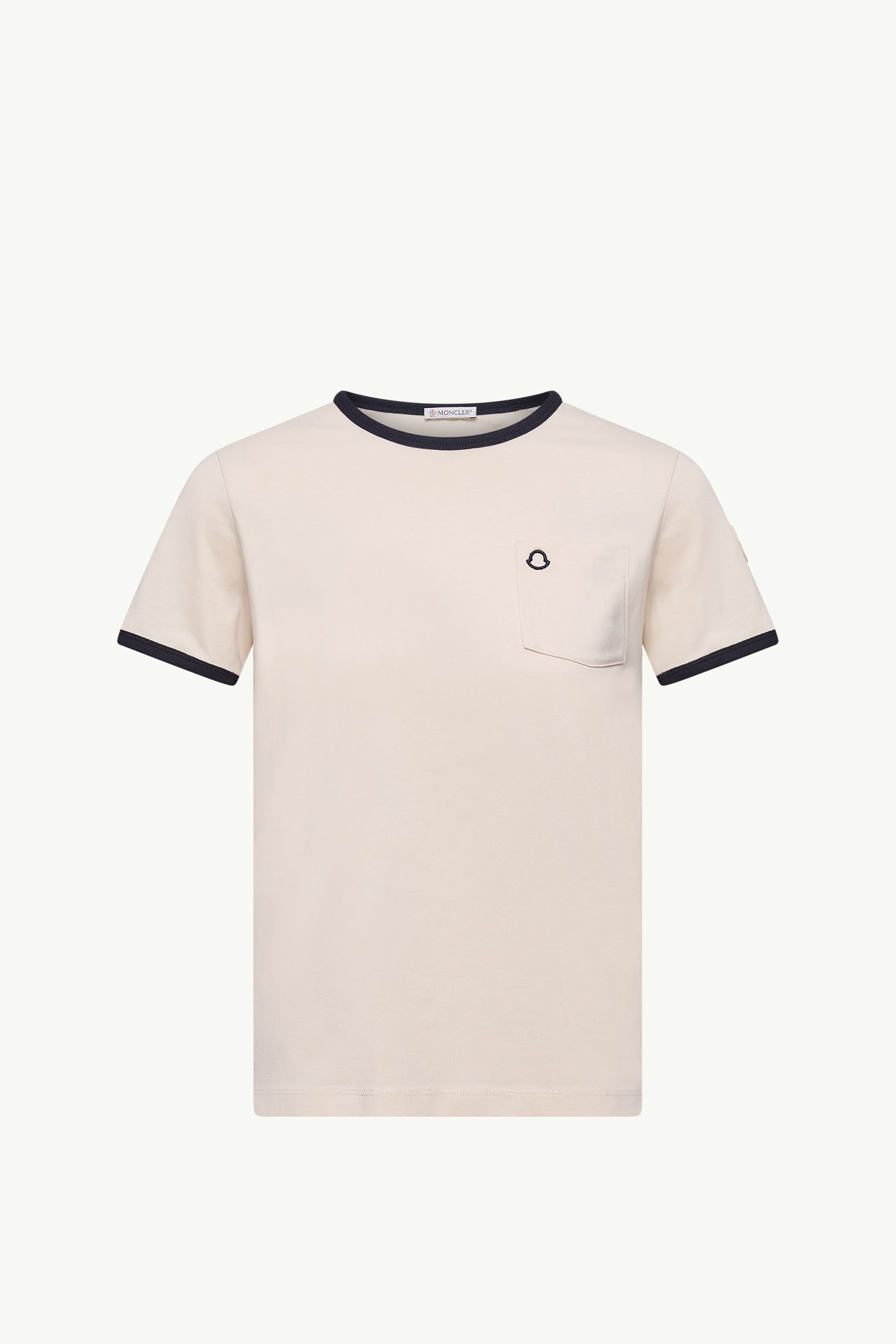 Camiseta de algodón con logotipo bordado Mujer Blanco Moncler 2