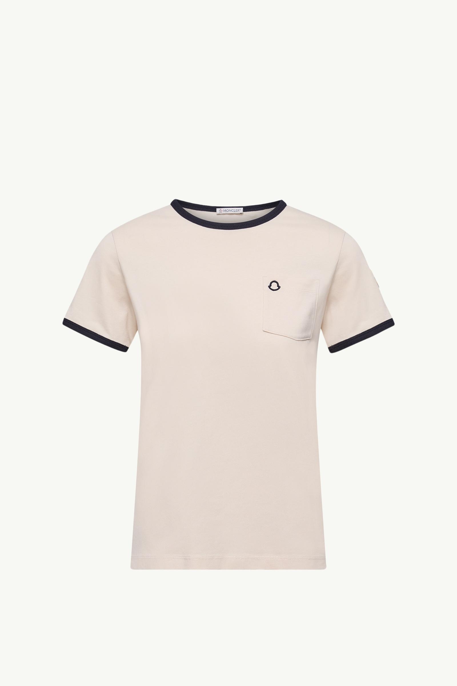White Embroidered Logo Cotton T-Shirt - Tops & T-shirts for Women