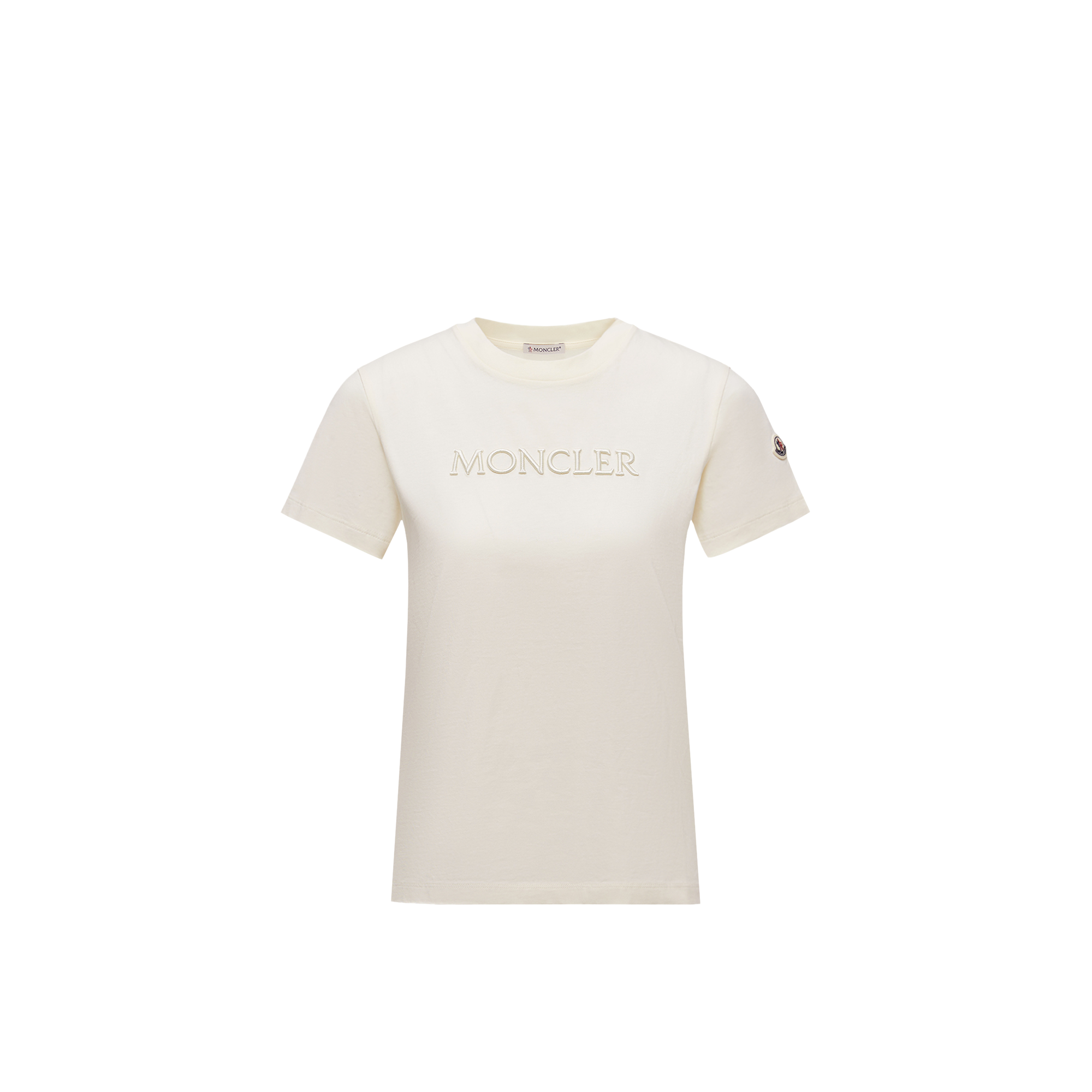 Moncler   Embroidered Tonal Logo Cotton T-Shirt Women da Size: L