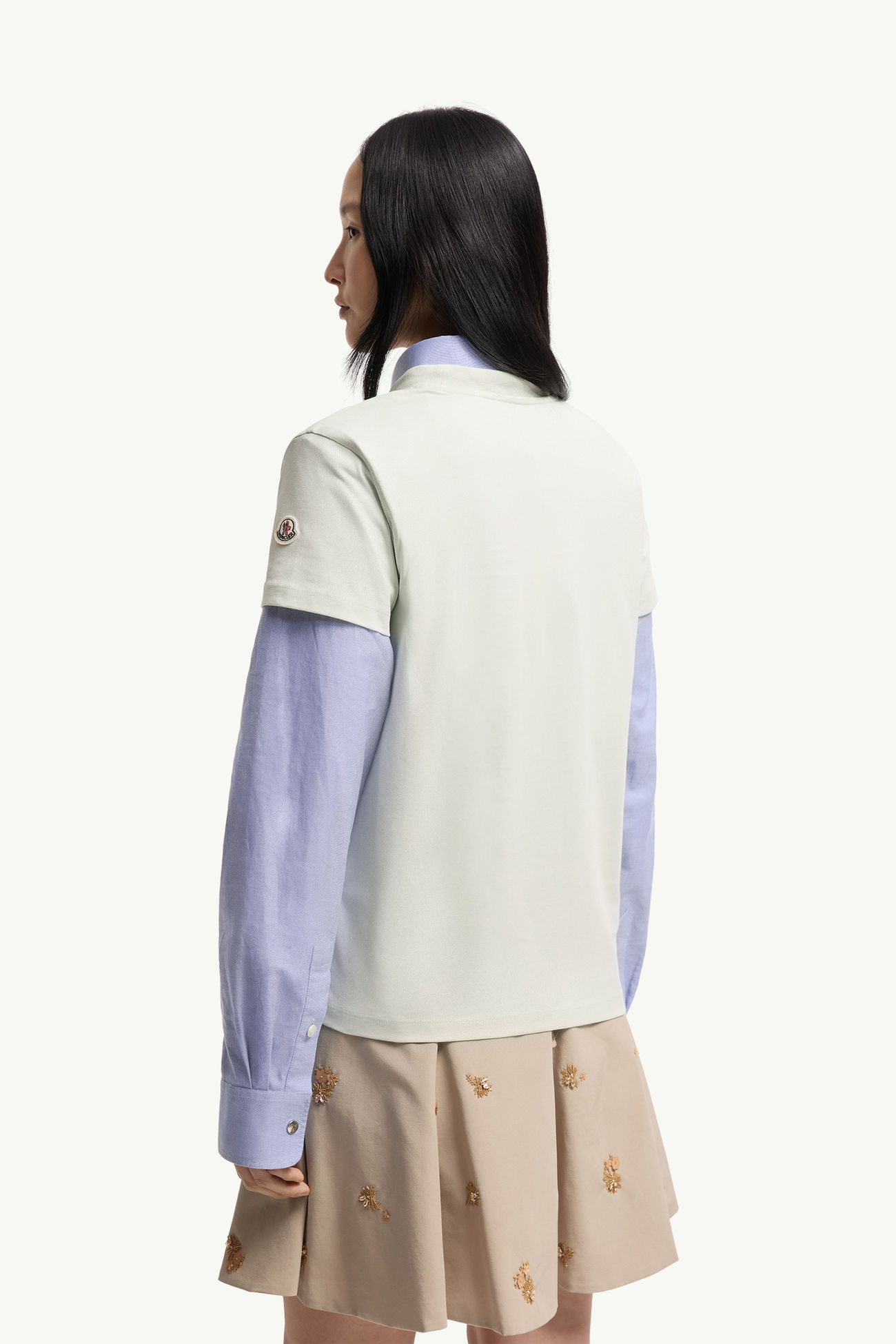 자수 토널 로고 코튼 티셔츠 여성 라이트 그린 Moncler 4