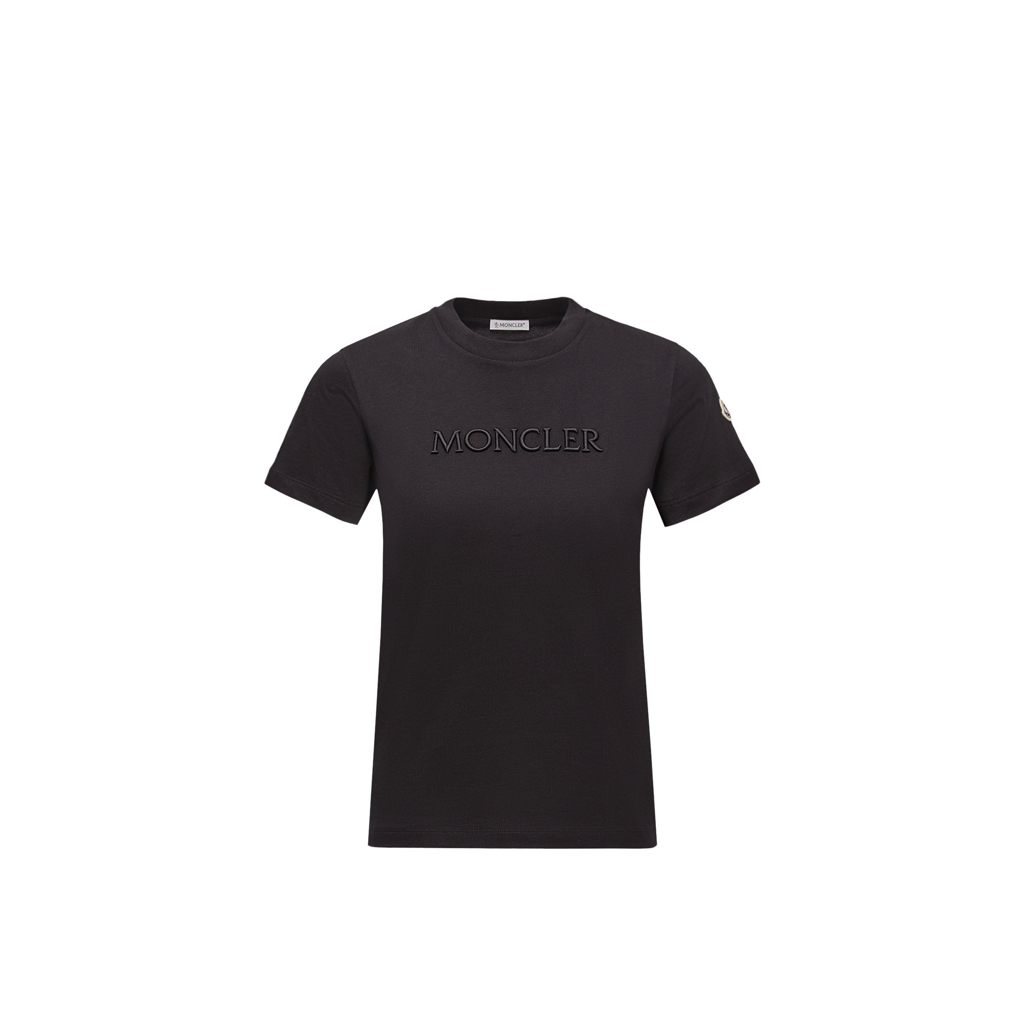 Moncler   Embroidered Tonal Logo Cotton T-Shirt Women da Size: L