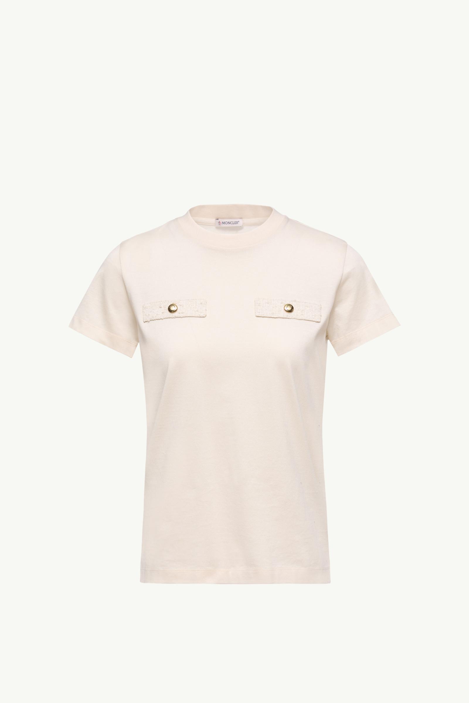 Cotton T-Shirt with Mock Pockets Women White Ivory Moncler, 1 of 0