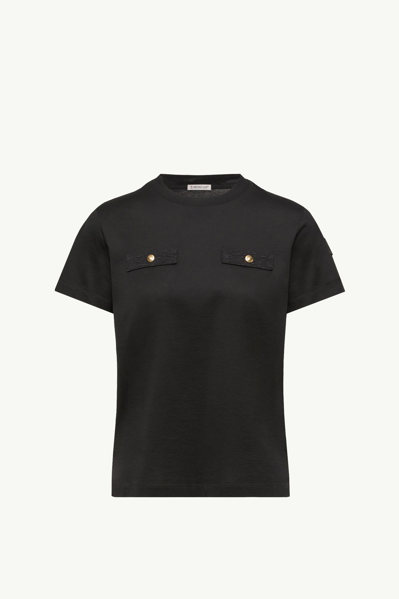 Cotton T-Shirt with Mock Pockets Women Black Moncler 2