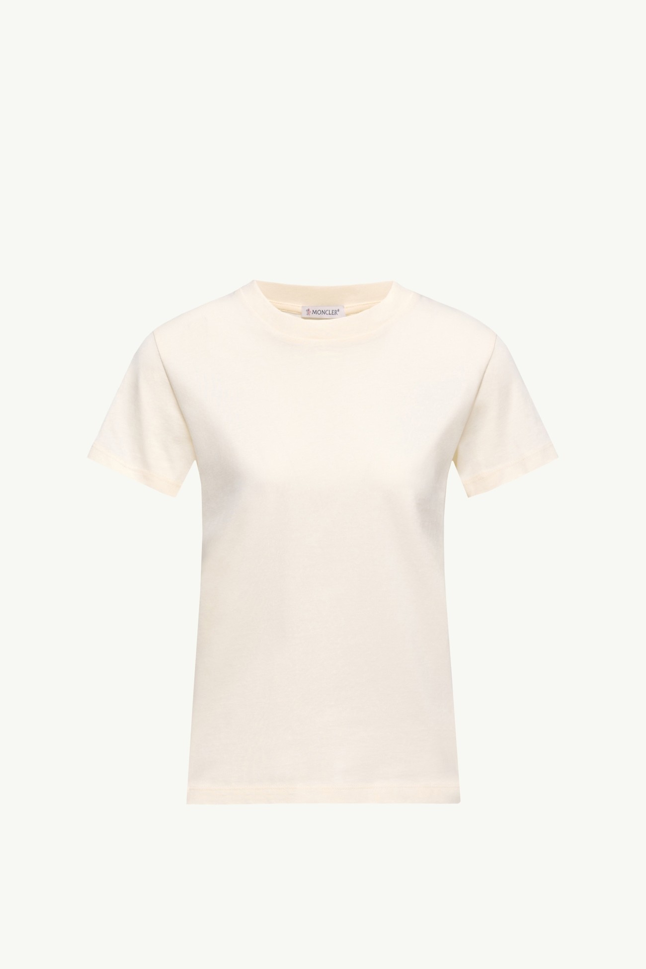 Embroidered Logo Cotton T-Shirt Women White Moncler 2