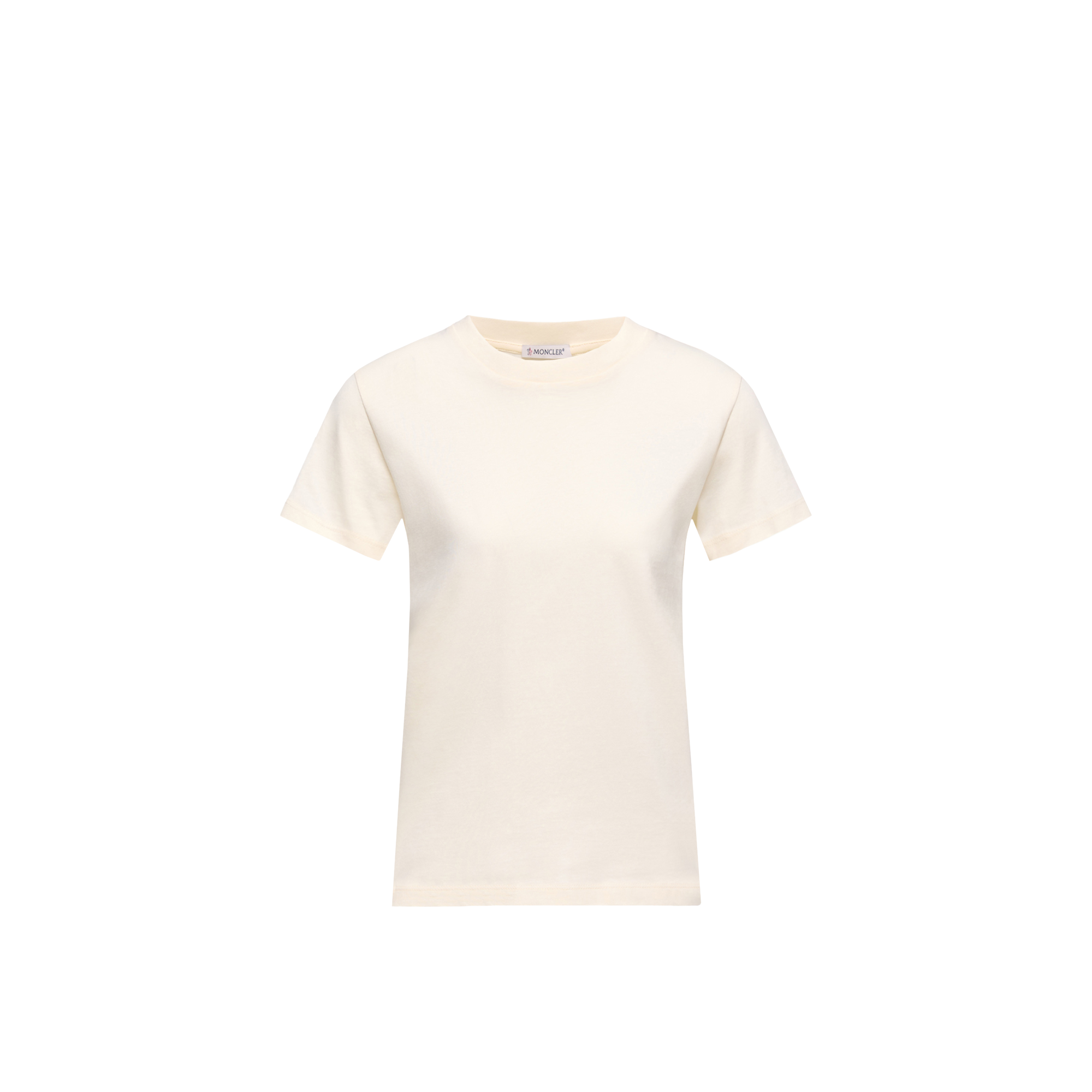 Moncler   Embroidered Logo Cotton T-Shirt for Women in White, Size: Xs