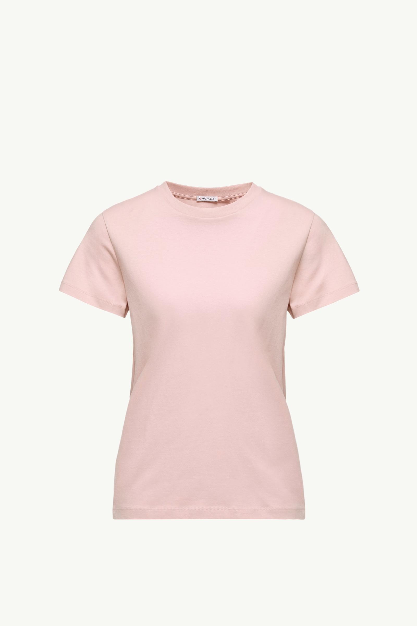 Camiseta de algodón con logotipo bordado Mujer Rosado Moncler, 1 of 0