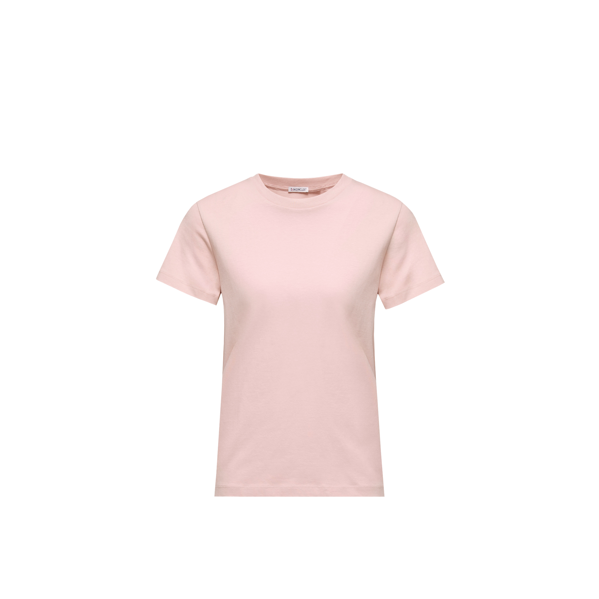 Moncler   Embroidered Logo Cotton T-Shirt for Women in Pink, Size: Xs