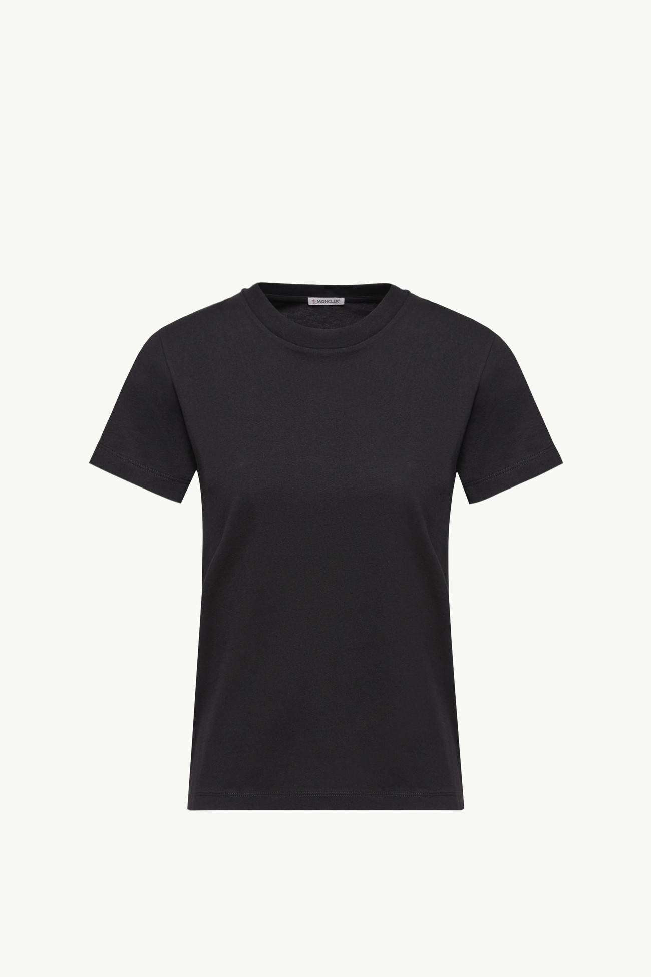 Embroidered Logo Cotton T-Shirt Women Black Moncler 2