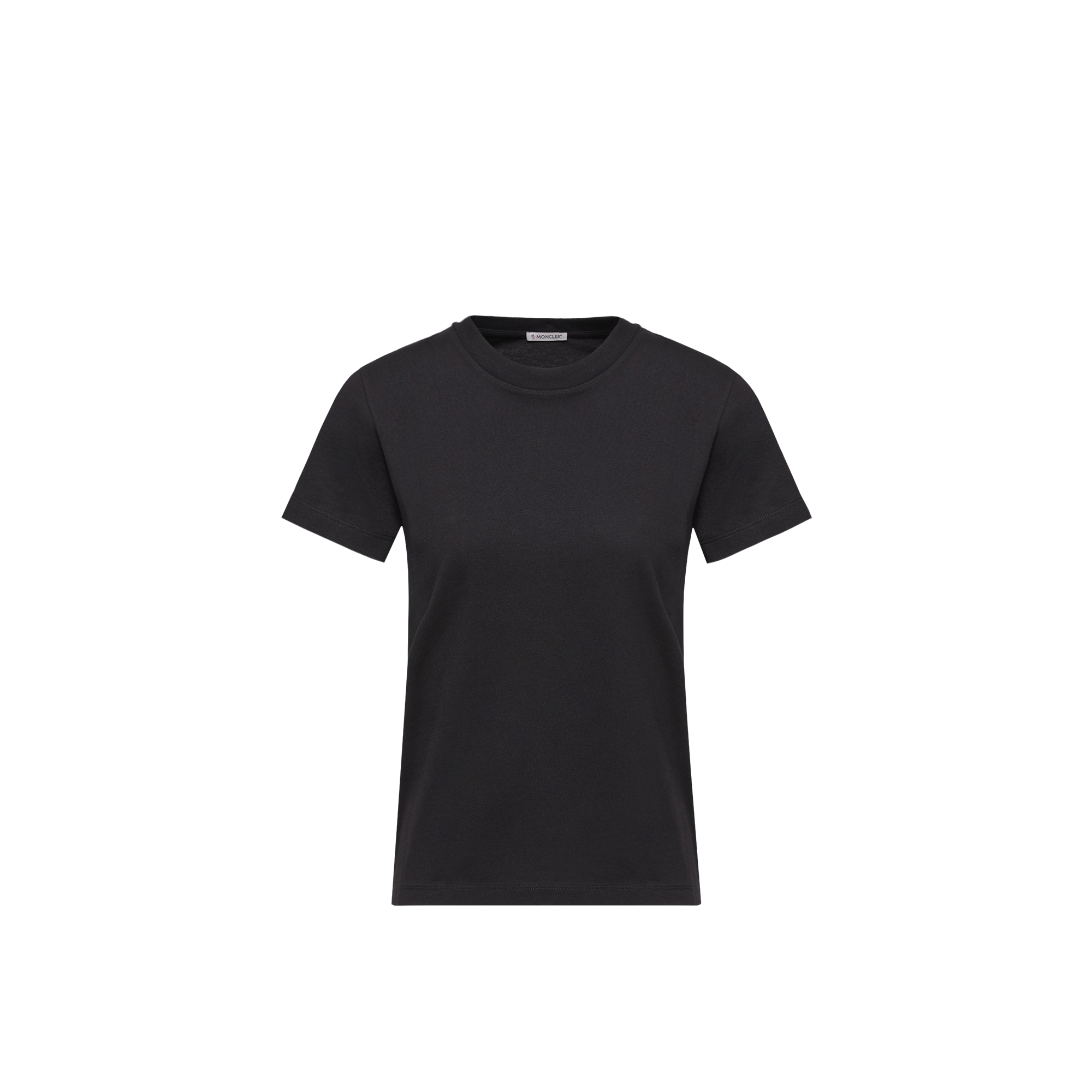 Moncler   Embroidered Logo Cotton T-Shirt for Women in Black, Size: Xs