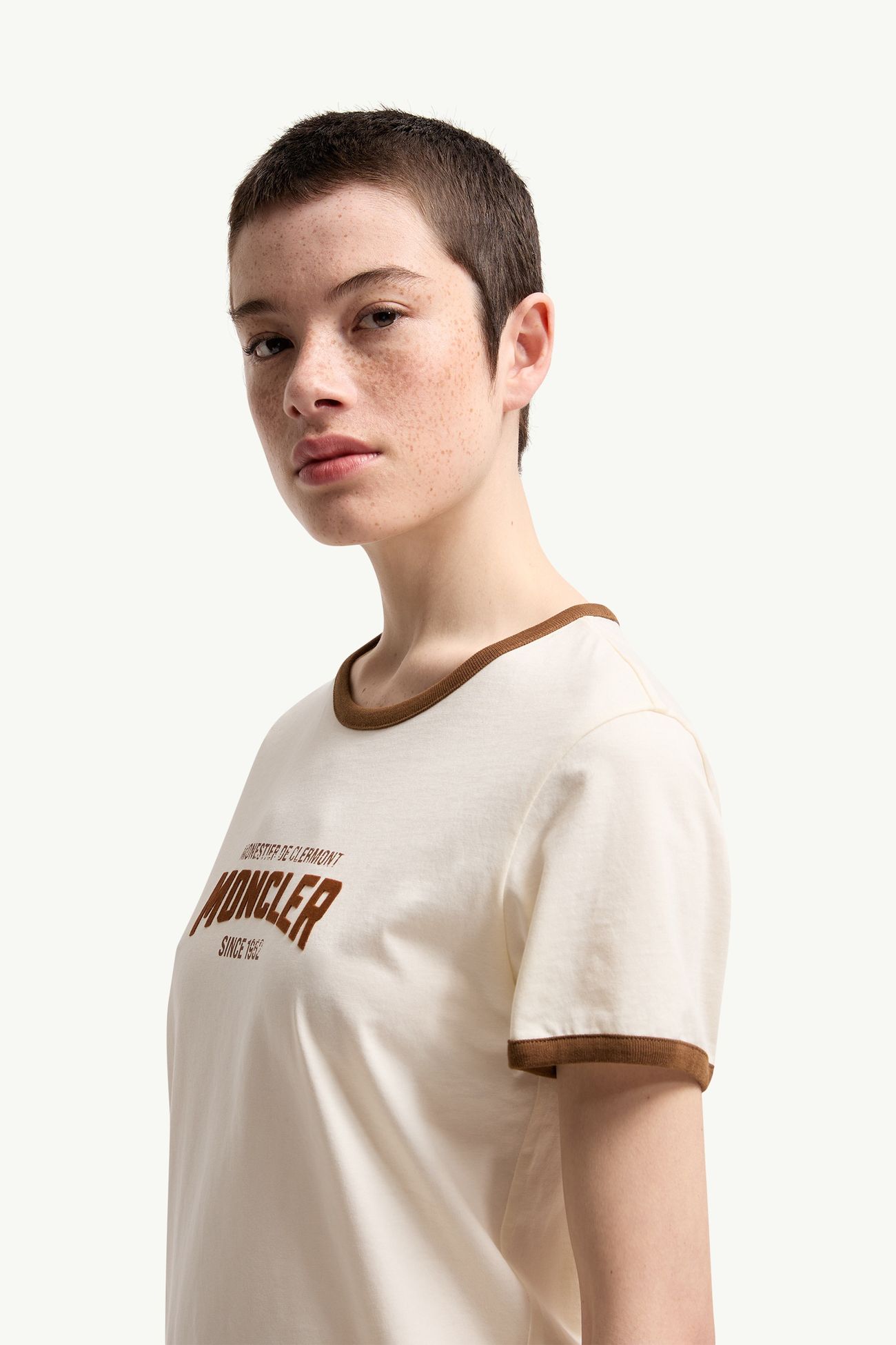 女士植绒标识平纹针织T恤 女士 象牙白 Moncler 1