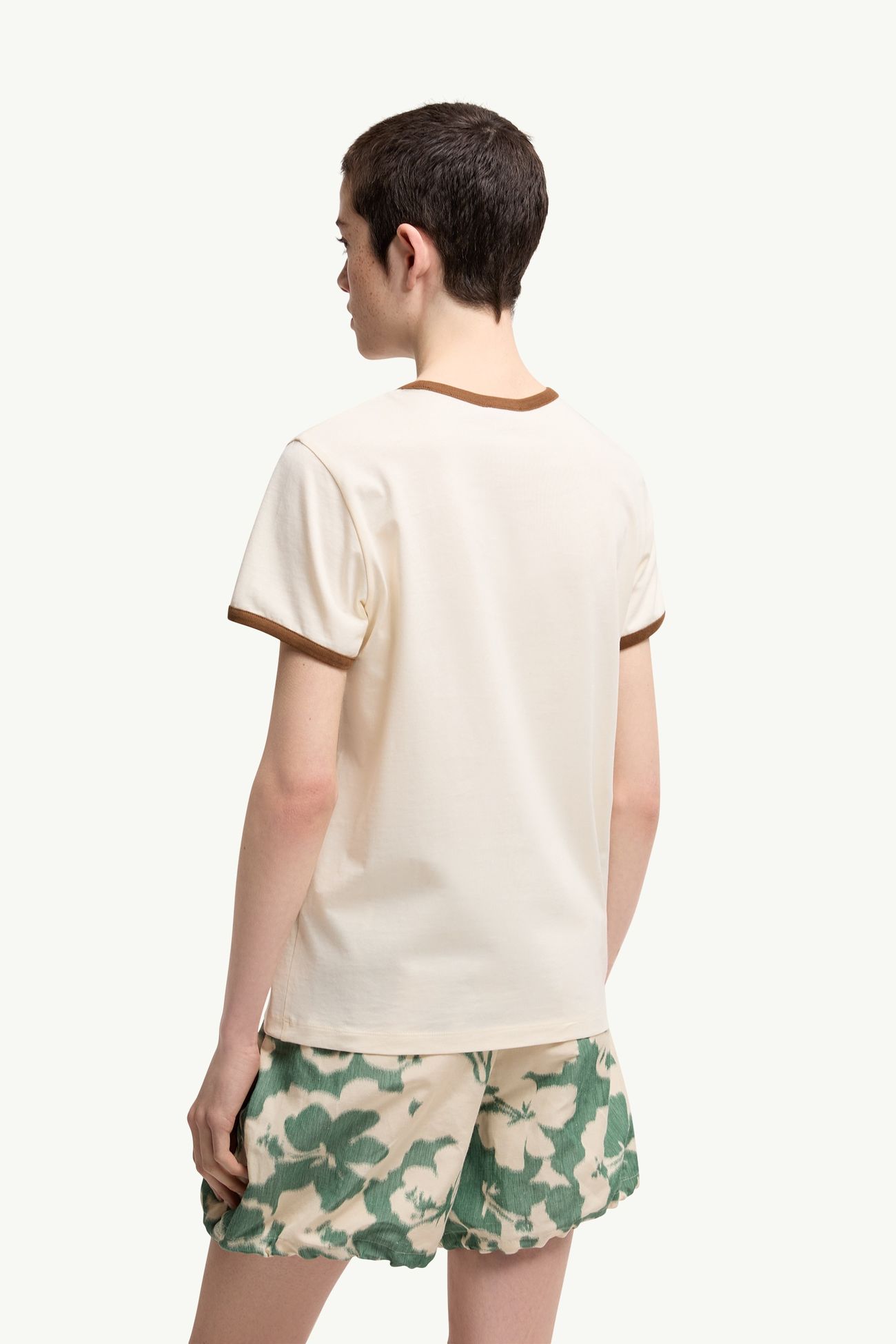 Flock Logo Jersey T-Shirt Women White Ivory Moncler 4