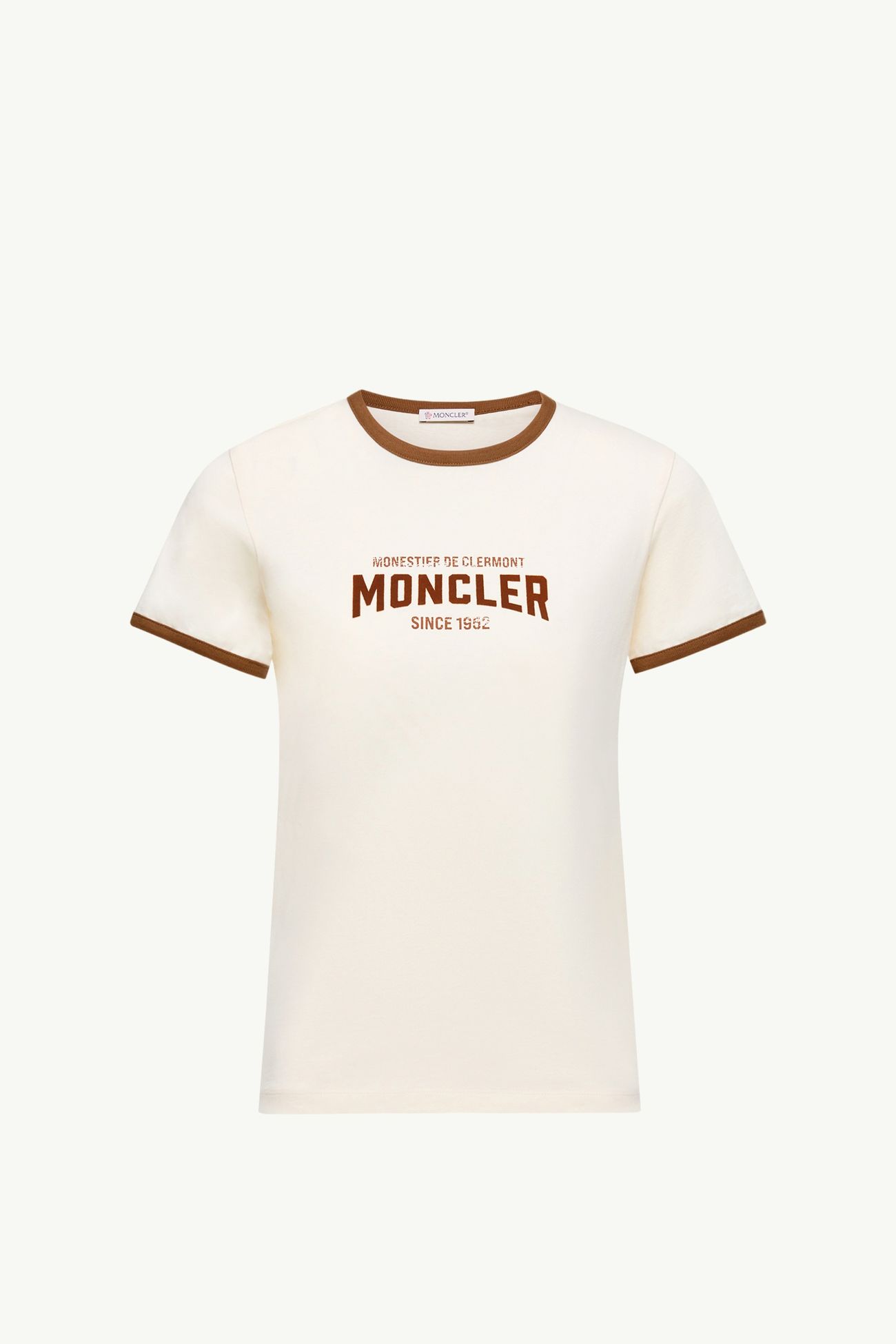 T-Shirt aus Jersey mit beflocktem Logo Damen Weiß-Elfenbein Moncler 2