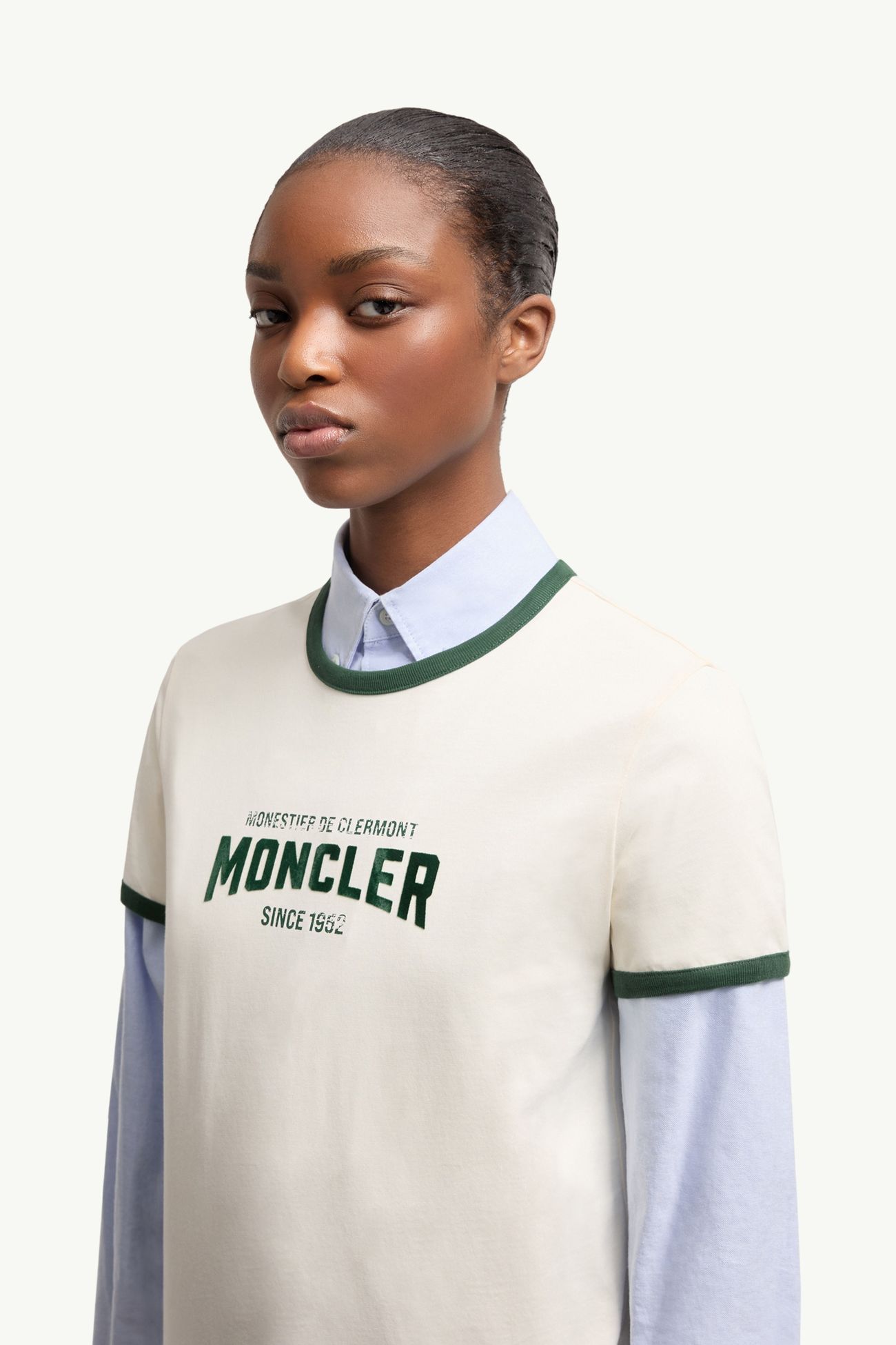 標誌印花棉質T恤 女士 象牙白色 Moncler 1