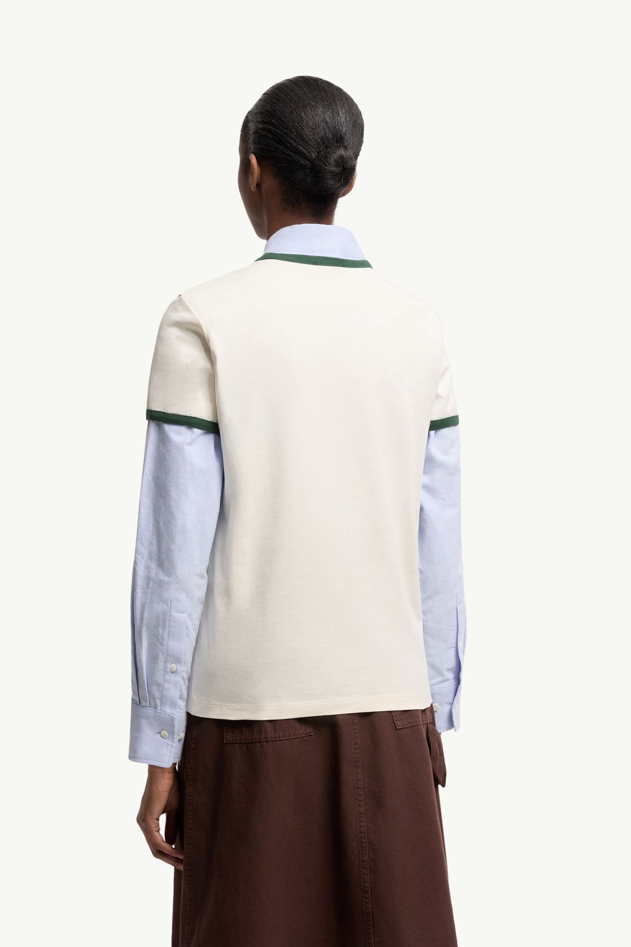 T-Shirt aus Baumwolle mit Logoprint Damen Weiß-Elfenbein Moncler 4