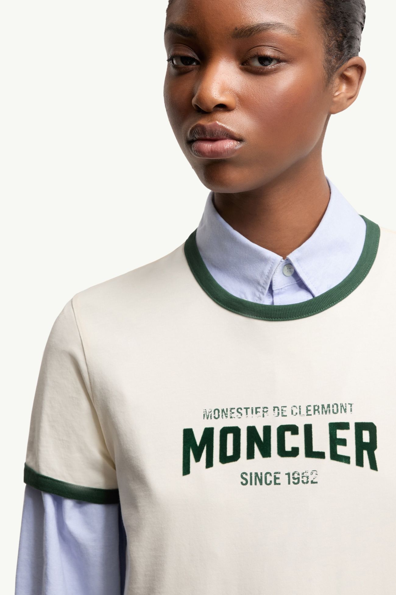 標誌印花棉質T恤 女士 象牙白色 Moncler 5