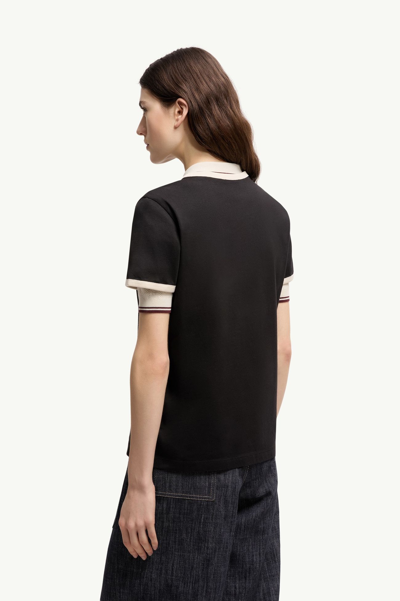 Logo Print Cotton T-Shirt Women Black Moncler 4