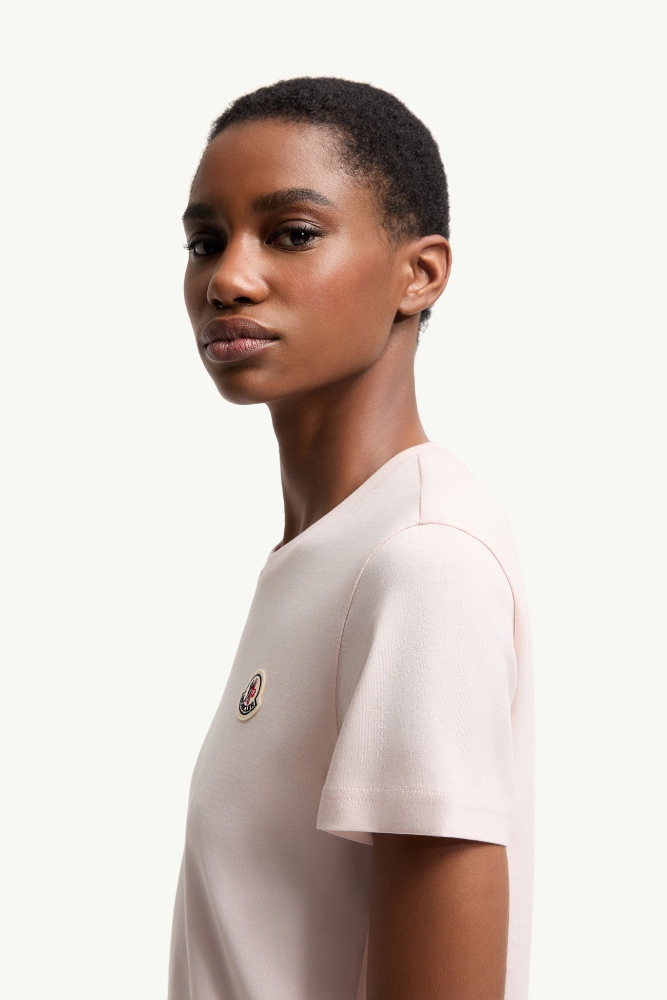 T-Shirt aus Baumwolle mit Logoaufnäher (3er-Pack) Damen Blau & Weiss & Pink Moncler 1