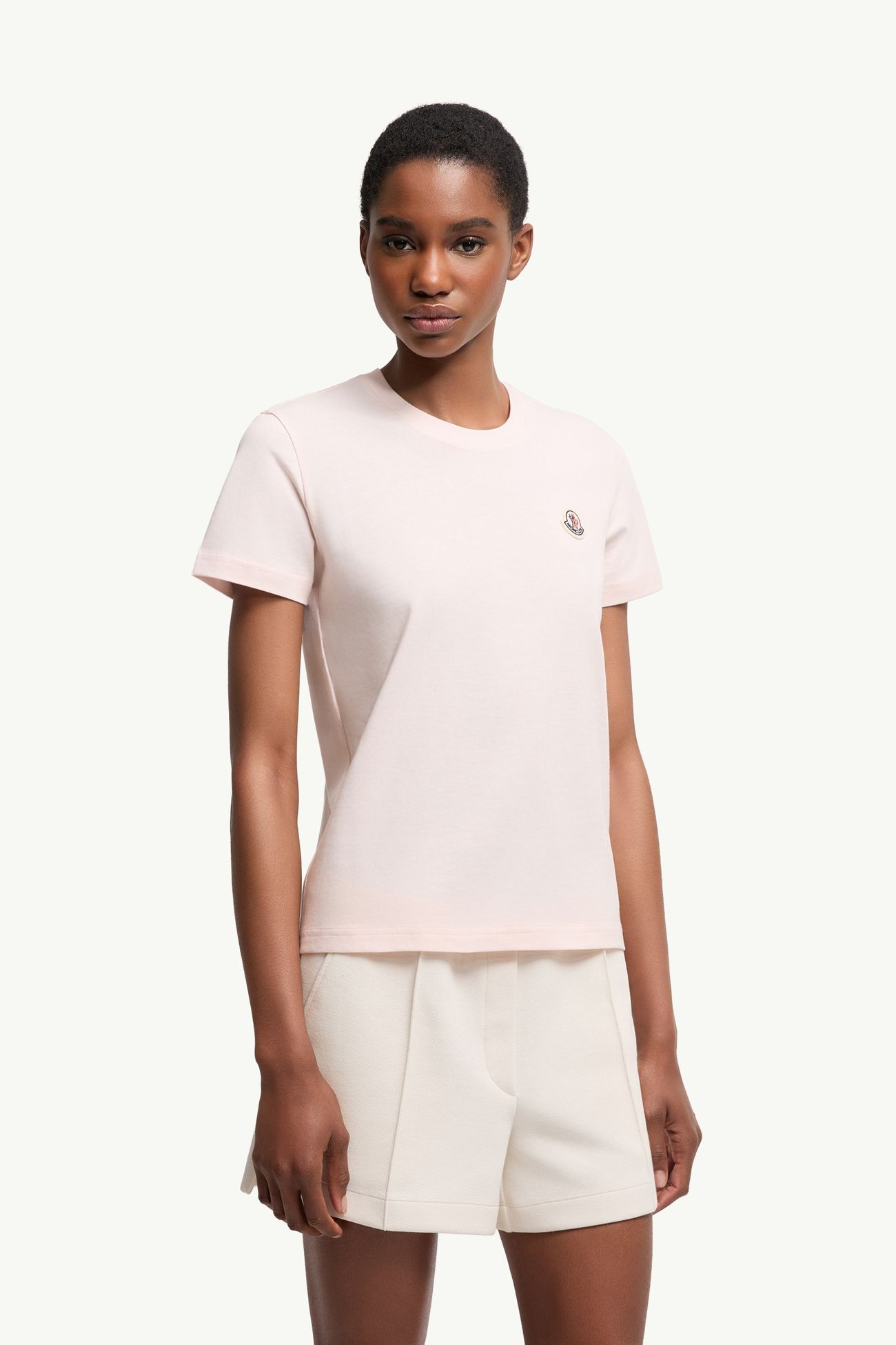 Logo Patch Cotton T-Shirt (Pack of Three) Women Blue & White & Pink Moncler 3