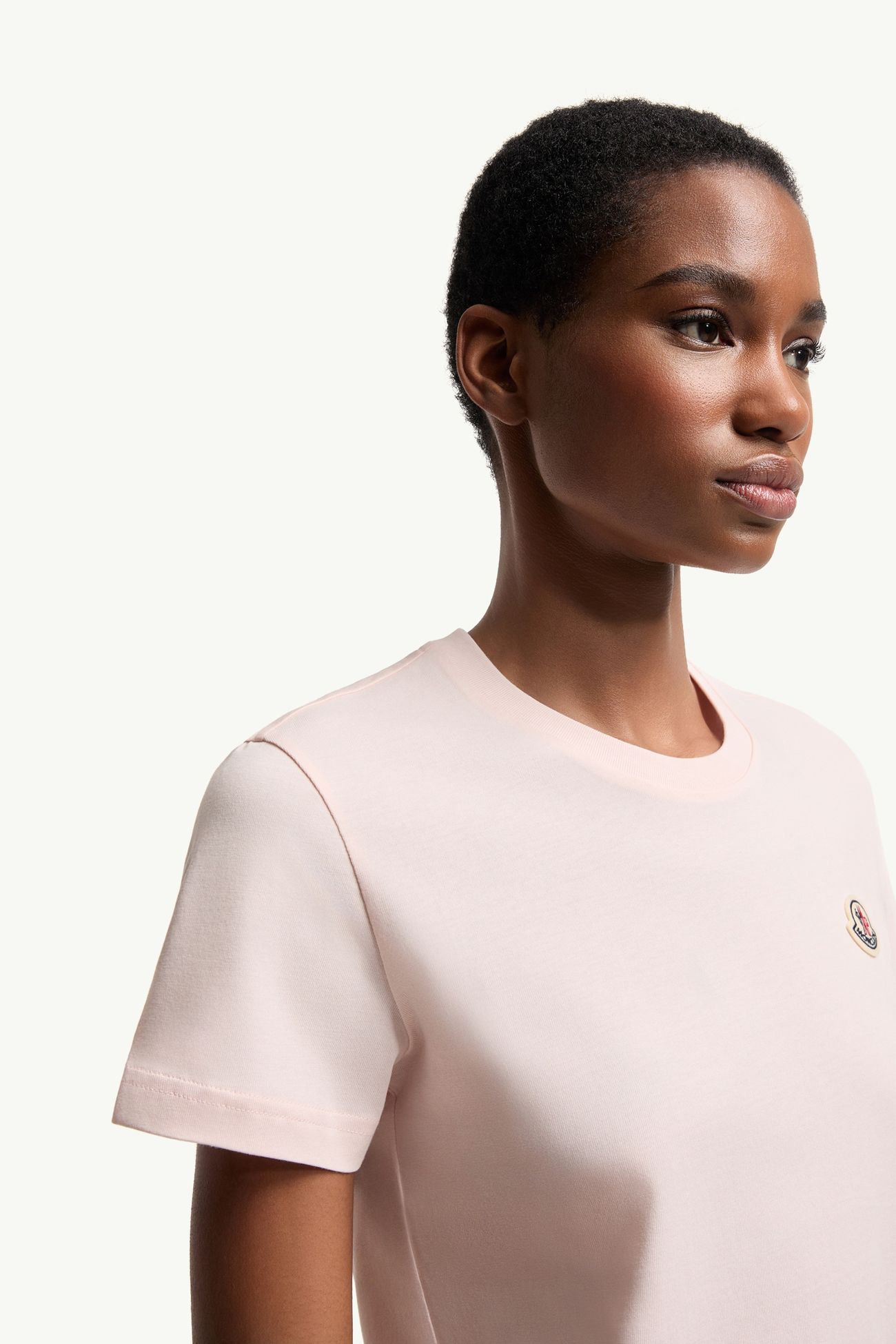 T-Shirt aus Baumwolle mit Logoaufnäher (3er-Pack) Damen Blau & Weiss & Pink Moncler 5