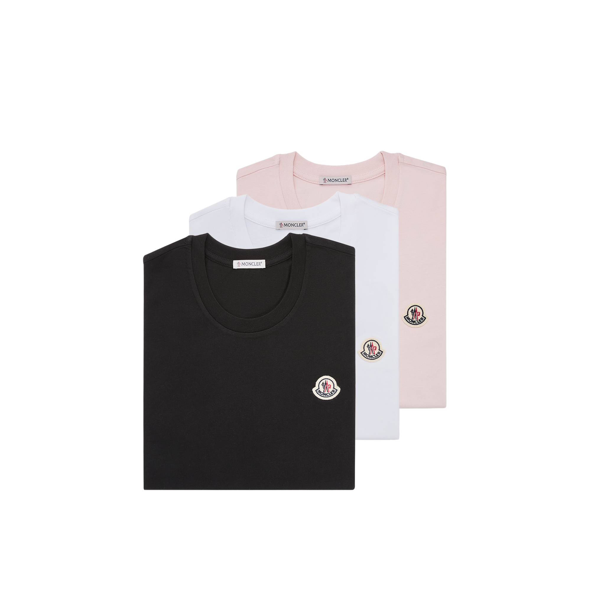 Moncler   Logo Patch Cotton T-Shirt (Pack Of Three) for Women, Size: Xs
