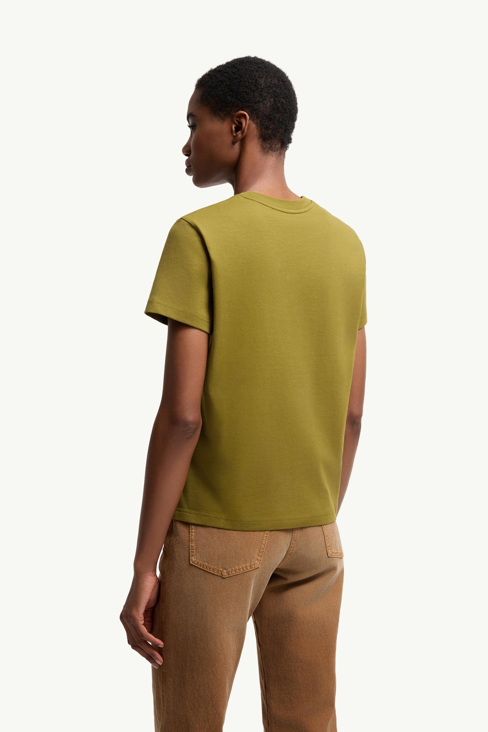 White & Olive Green & Pink Logo Patch Cotton T-Shirt (Pack of
