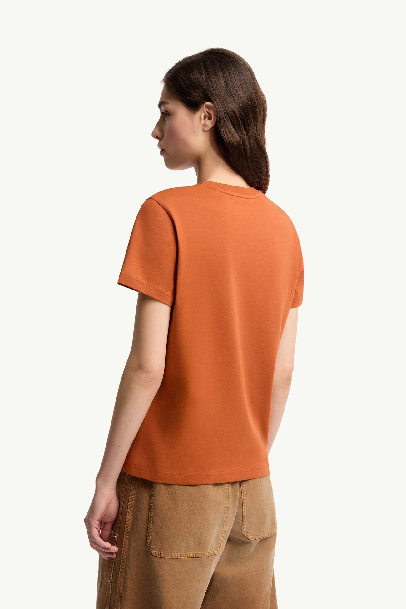 T-Shirt aus Baumwolle mit Logoaufnäher (3er-Pack) Damen Weiß & Schwarz & Orange Moncler 4