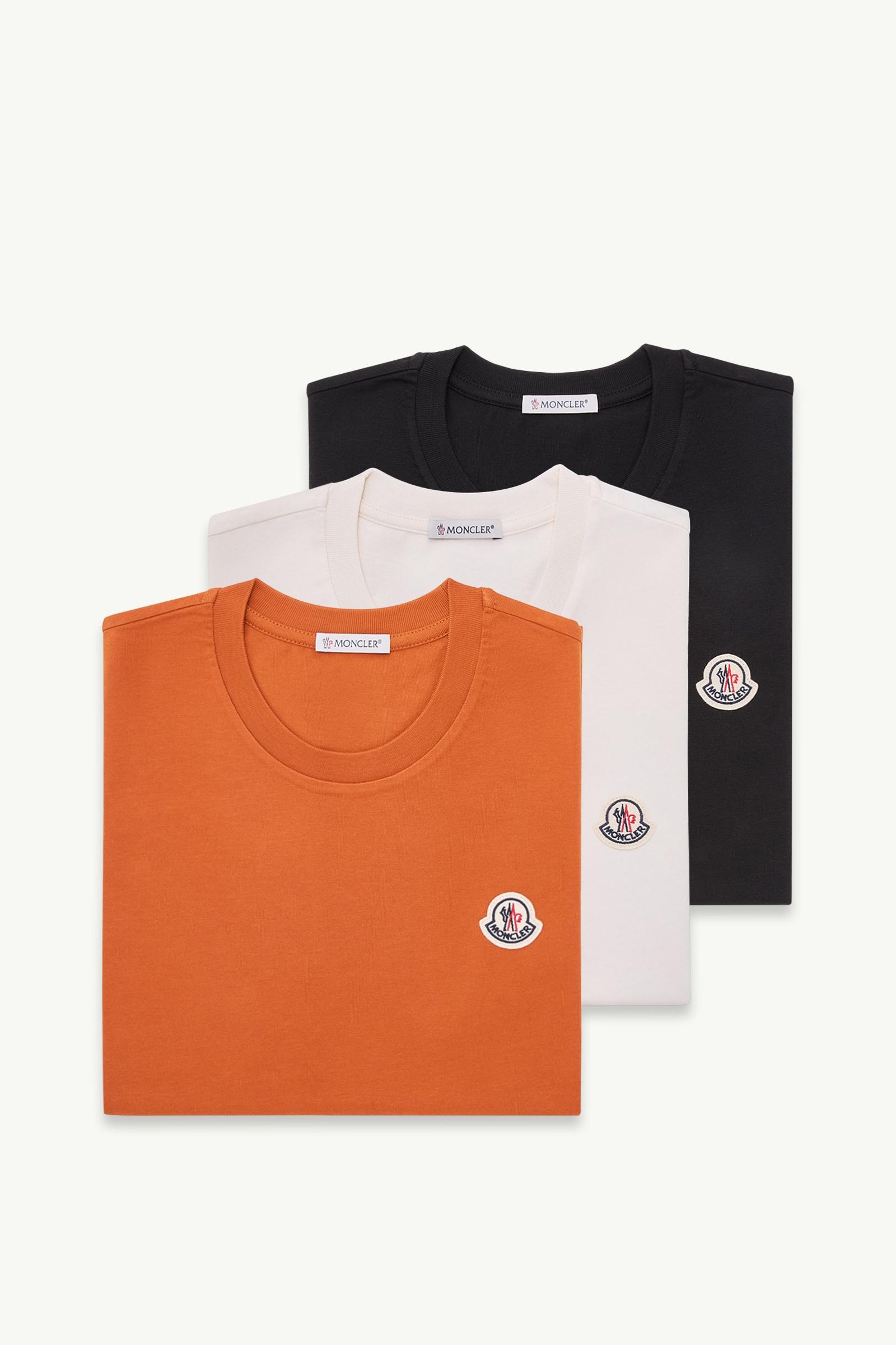 ホワイト & ブラック & オレンジ Tシャツ（3枚入） : トップ＆Tシャツ