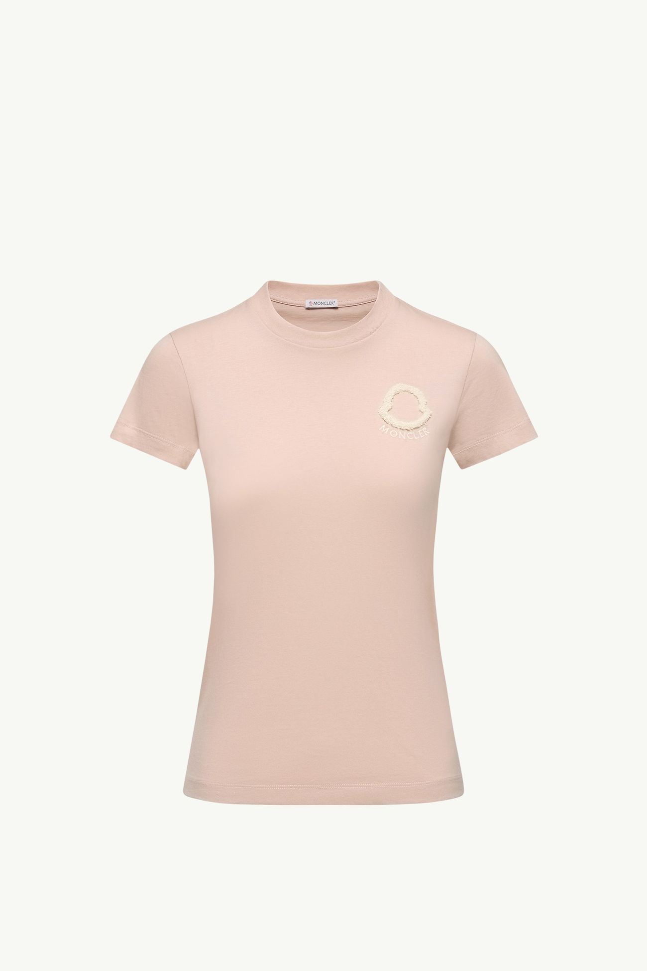 Camiseta de algodón con logotipo bordado Mujer Rosado Moncler 2
