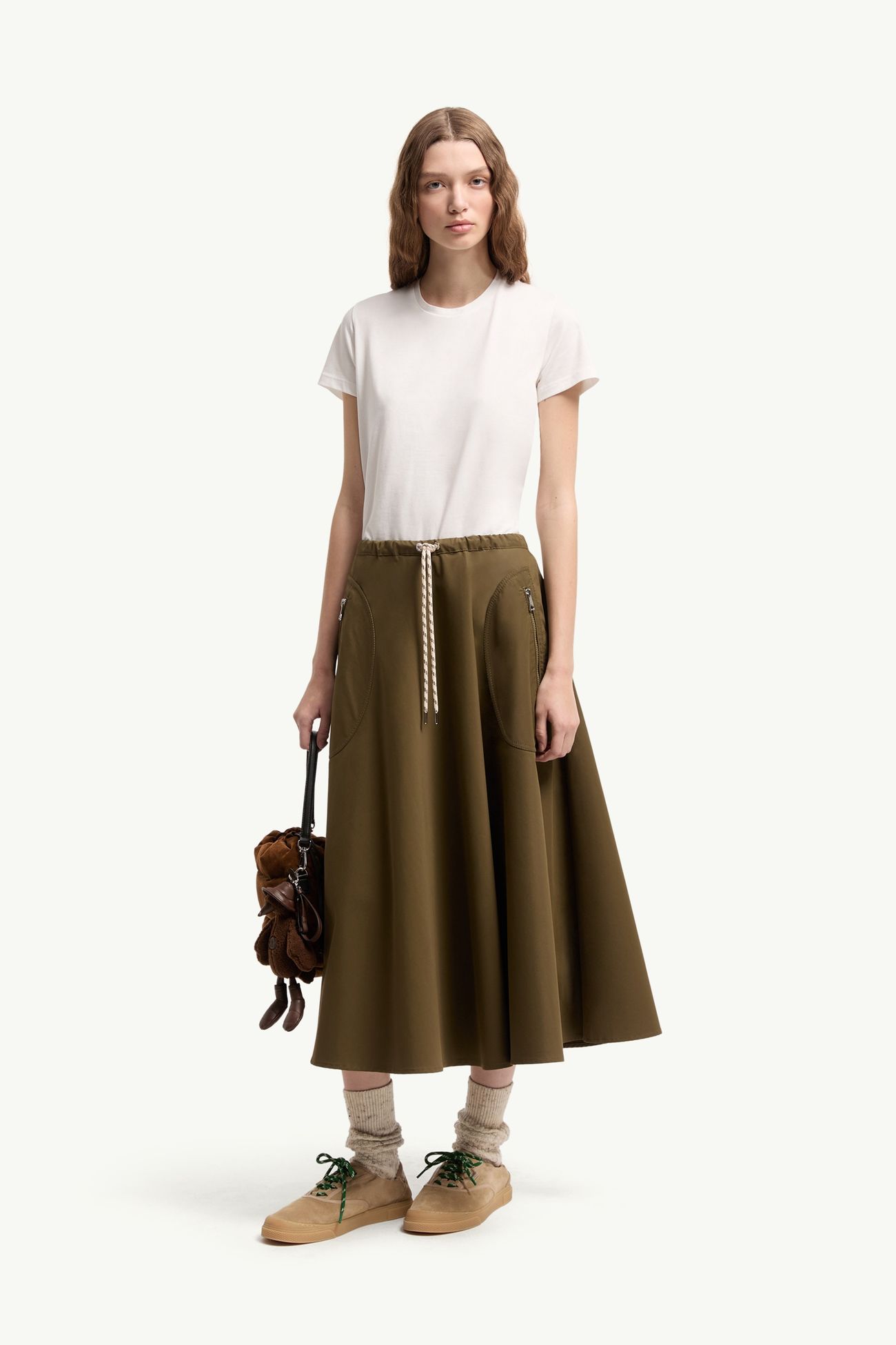 Logo Patch Cotton Jersey T-Shirt Women Off White Moncler 0