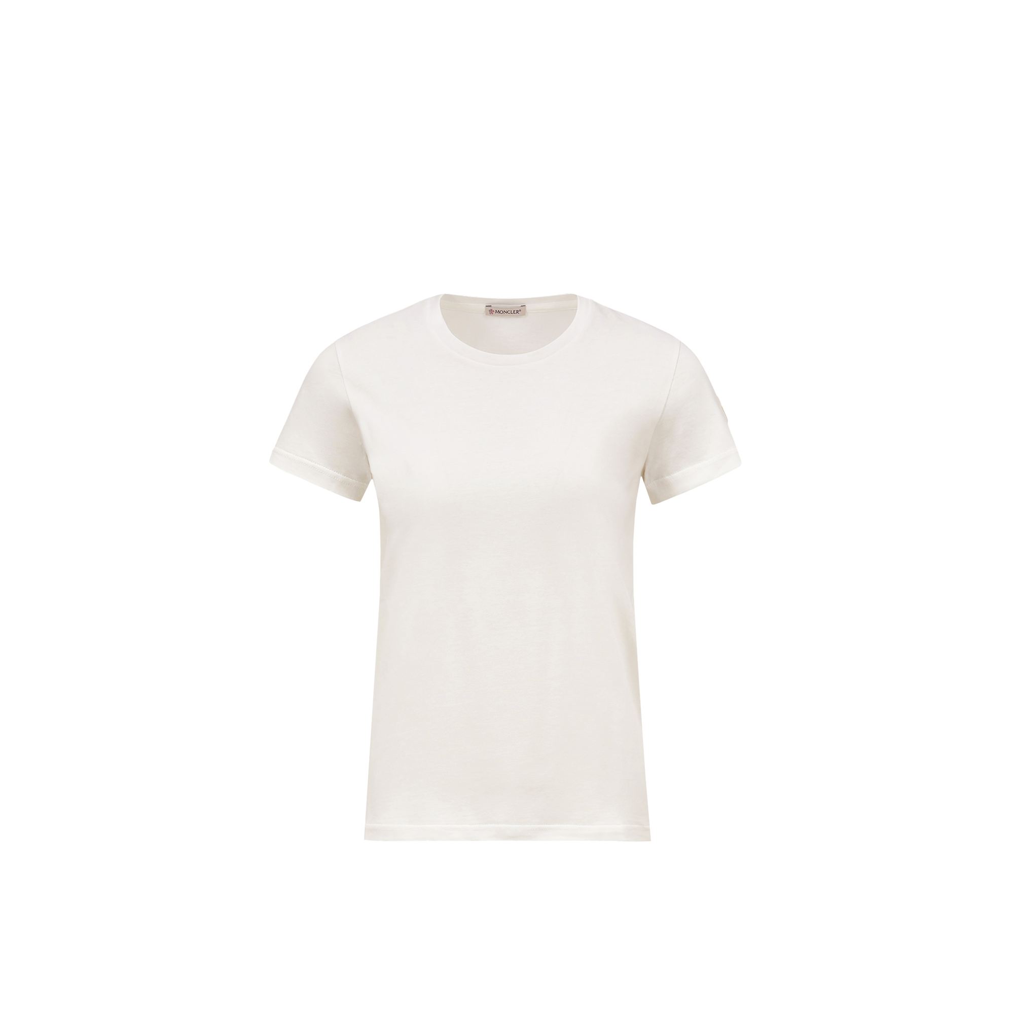 Moncler   Logo Patch Cotton Jersey T-Shirt for Women in White, Size: M